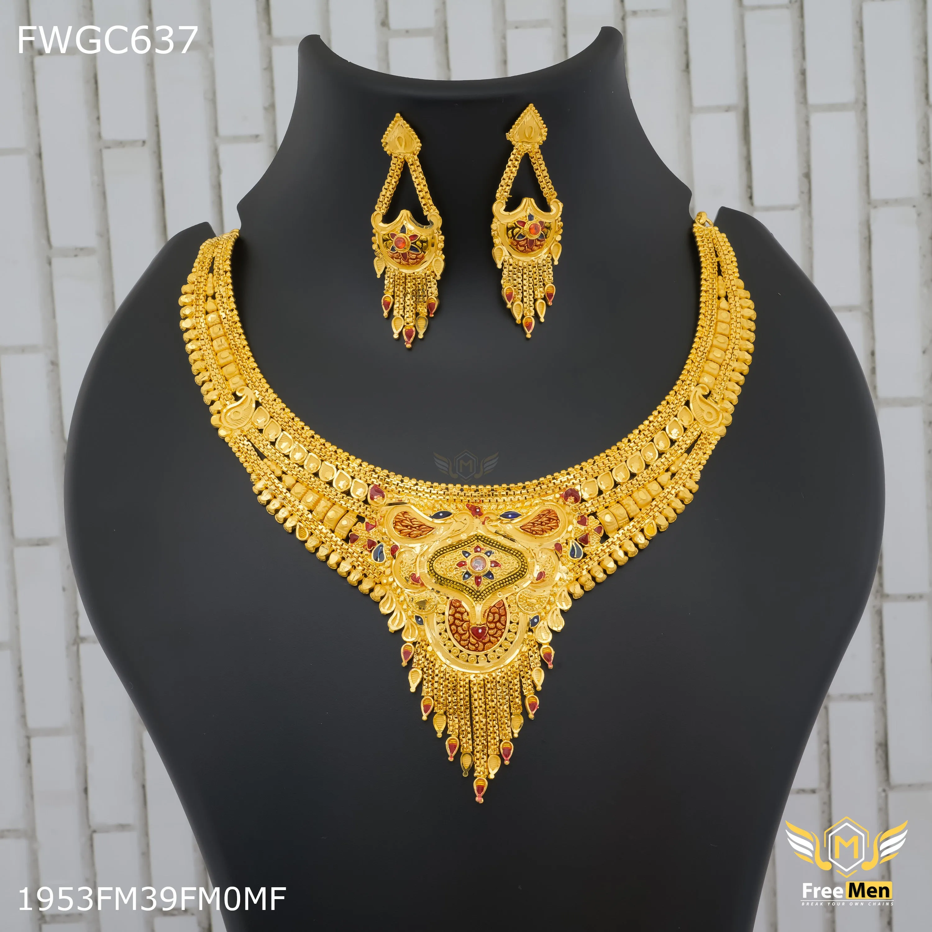 Freemen 1MG Traditional Neckless With Earring for women - FWGC637