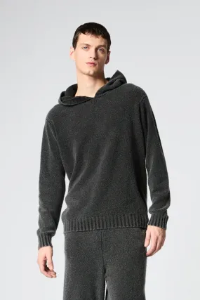 FROSTED EFFECT MINIBOUCLE'HOODED PULLOVER