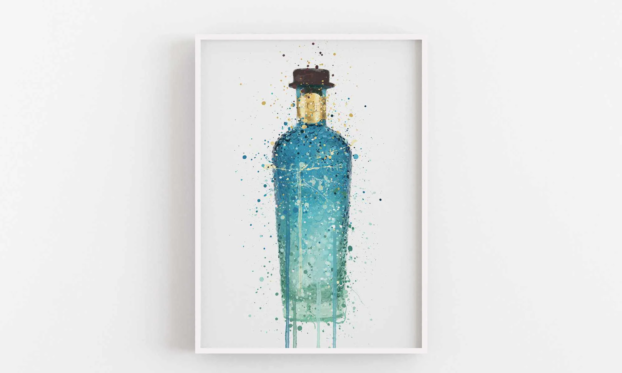 Gin Bottle Wall Art Print 'Atlantis'