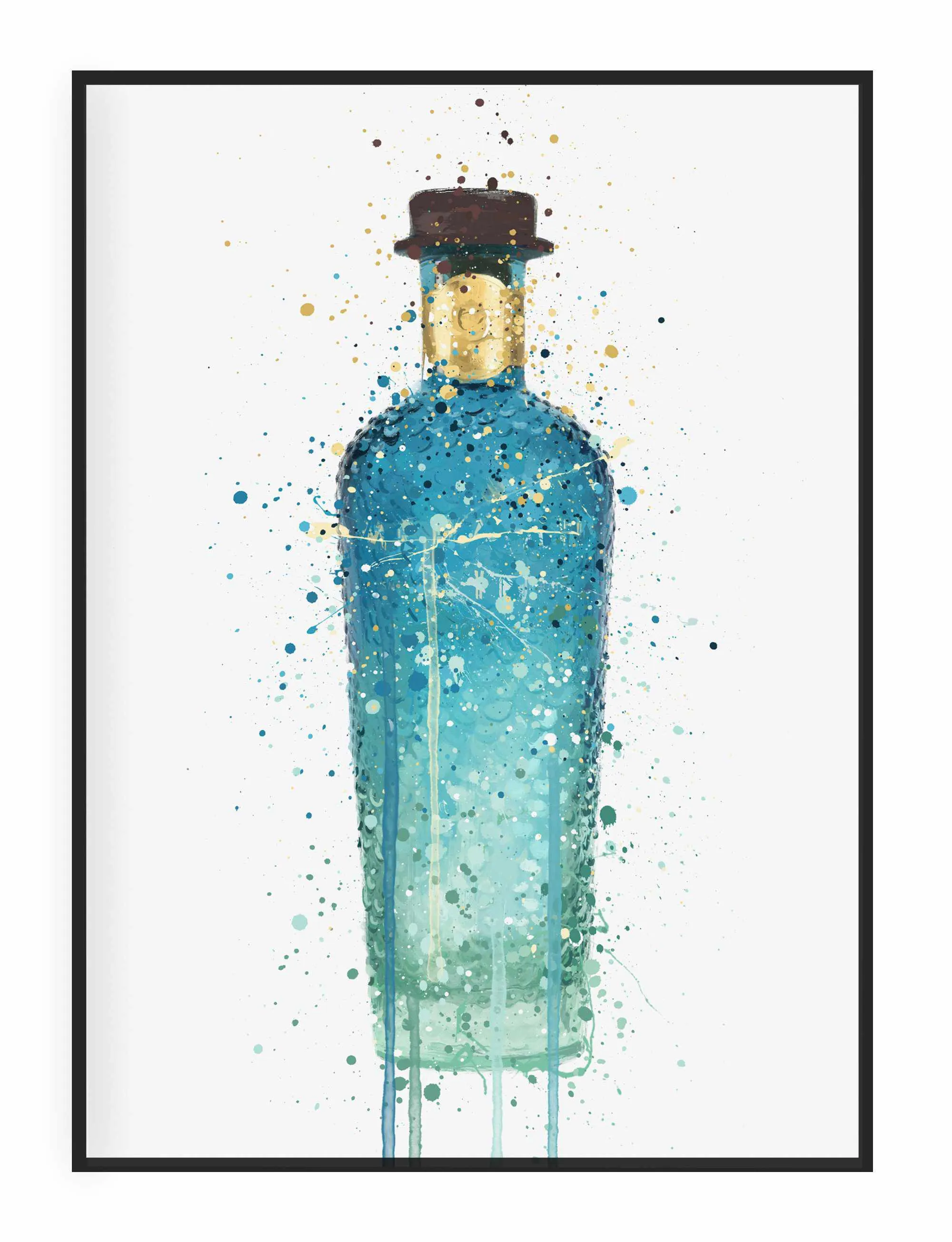 Gin Bottle Wall Art Print 'Atlantis'