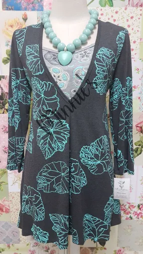 Grey Floral Printed Top SW029