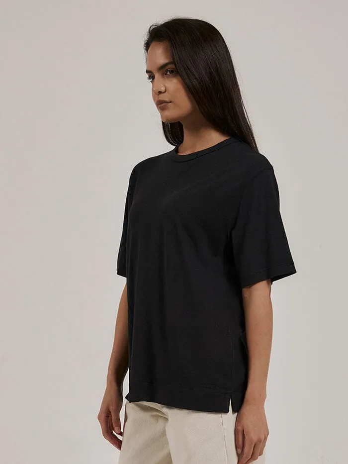 Hemp Lightweight Box Fit Tee - Black