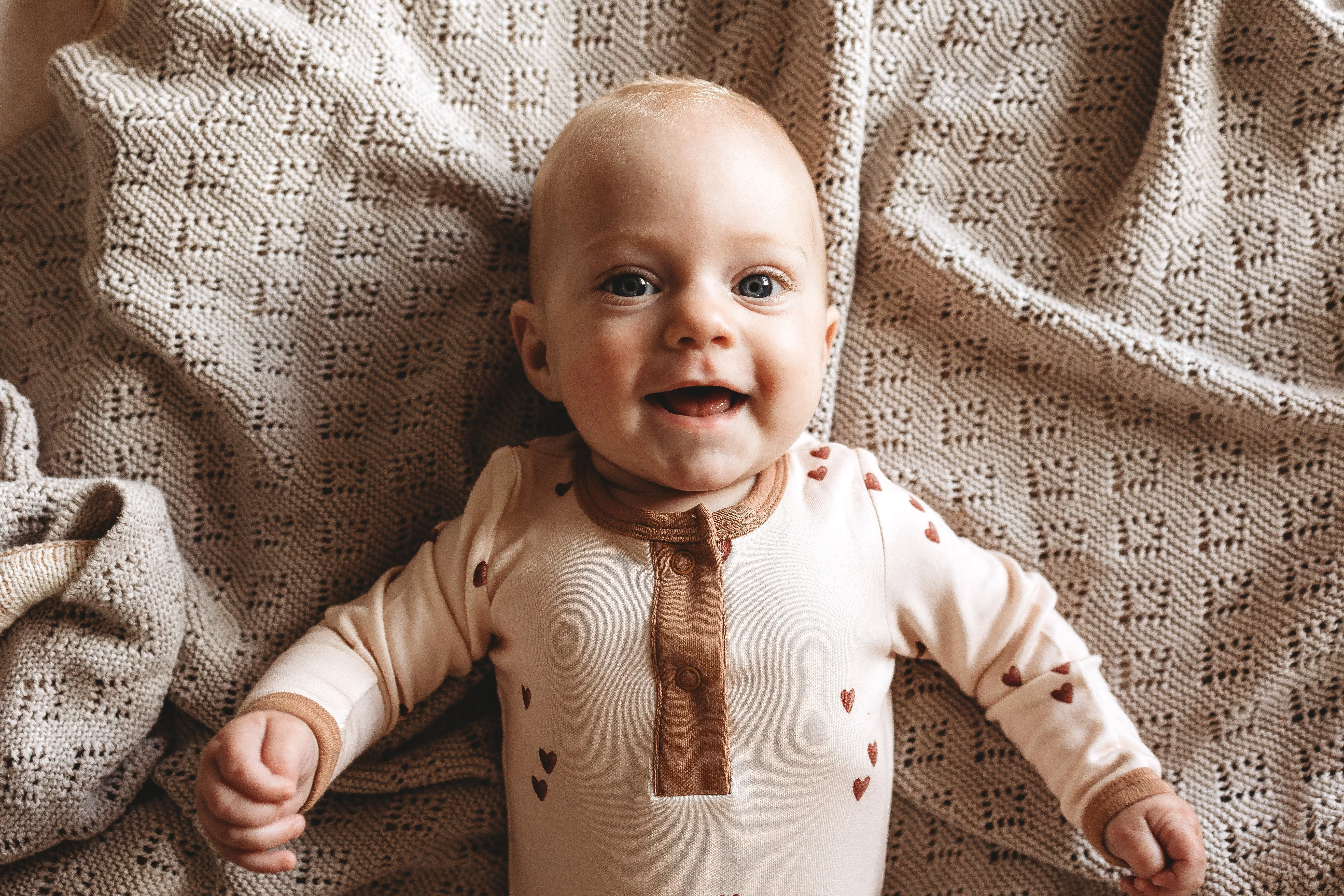 Henley Bodysuit - Brown Hearts