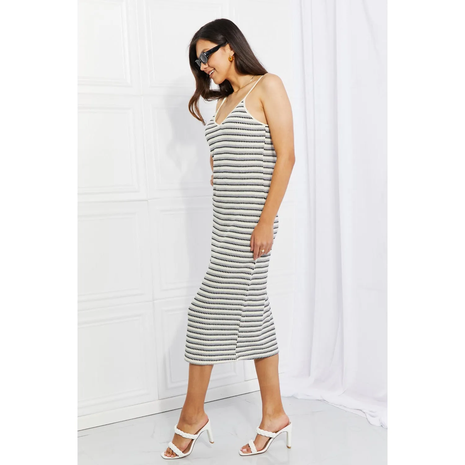 HYFVE One to Remember Striped Sleeveless Midi Dress