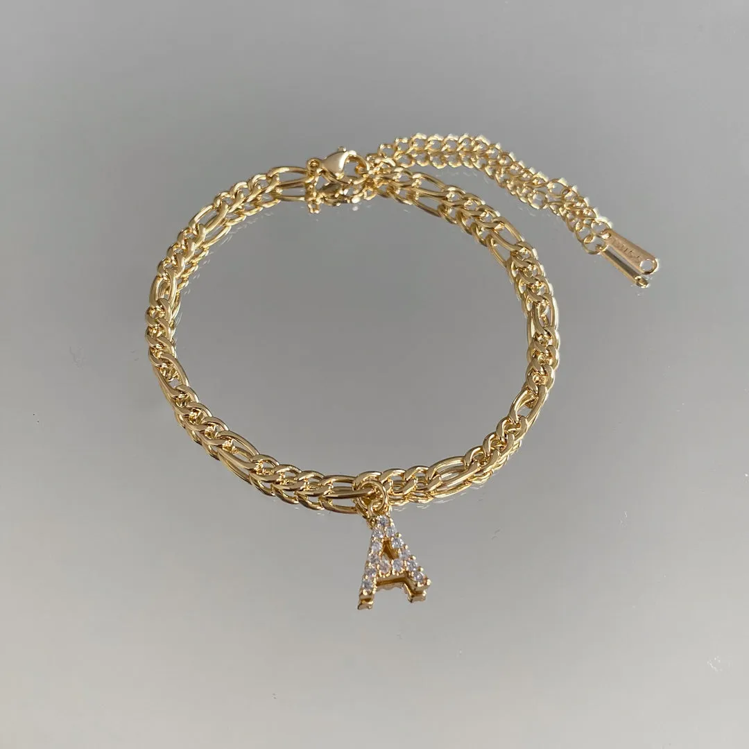 ICY Initial Anklet | Figaro