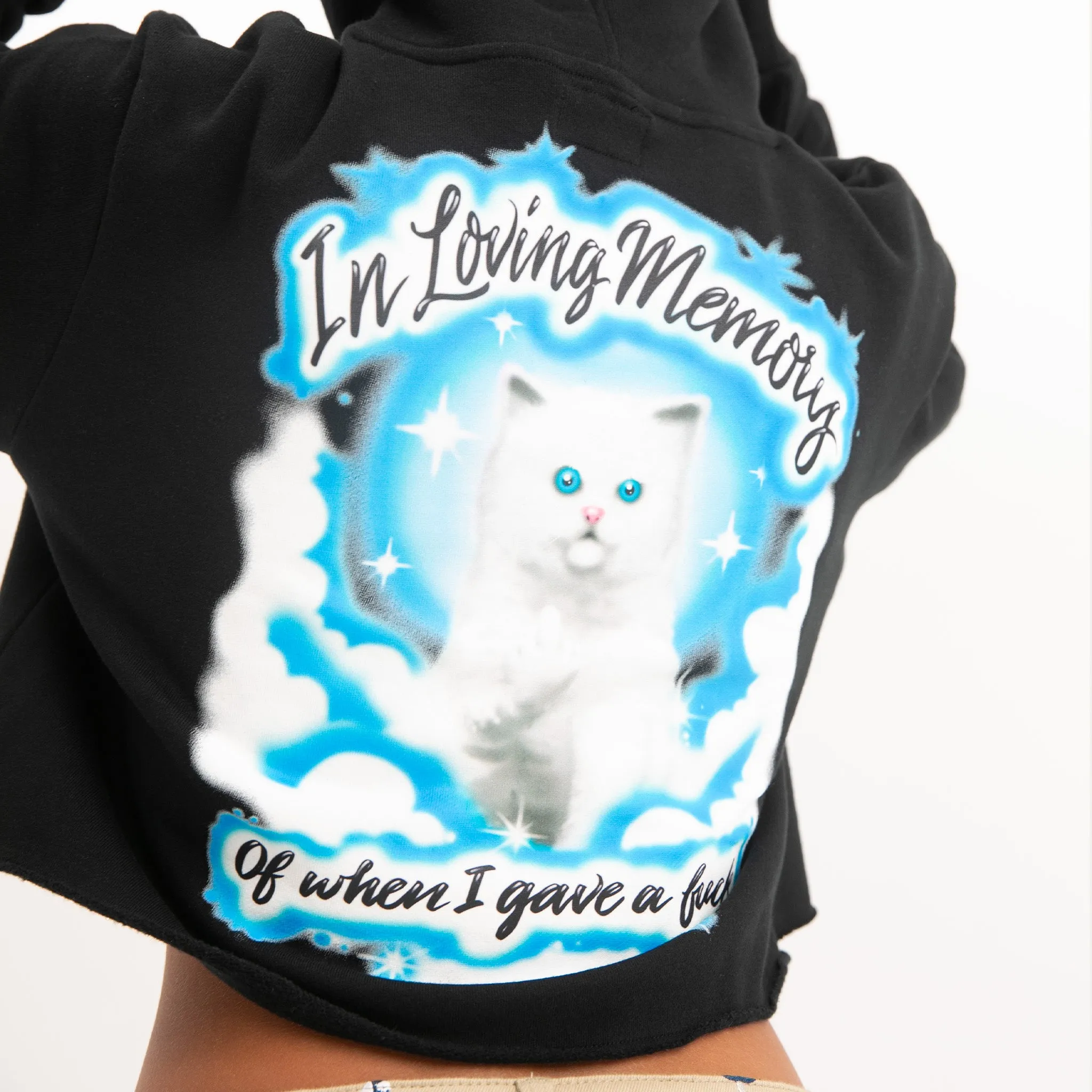 In Loving Memory Cropped Hoodie (Black)