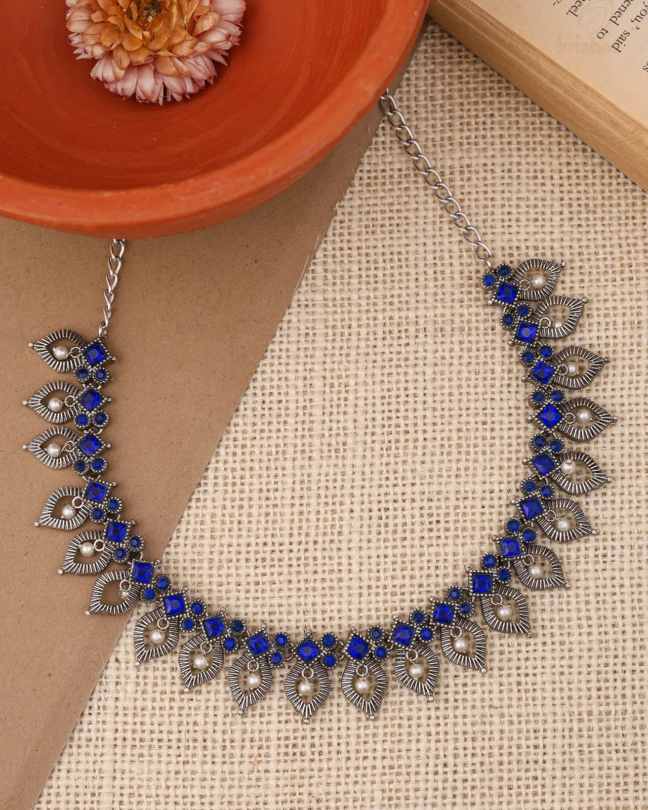 Jaisvi Silver look Alike Necklace