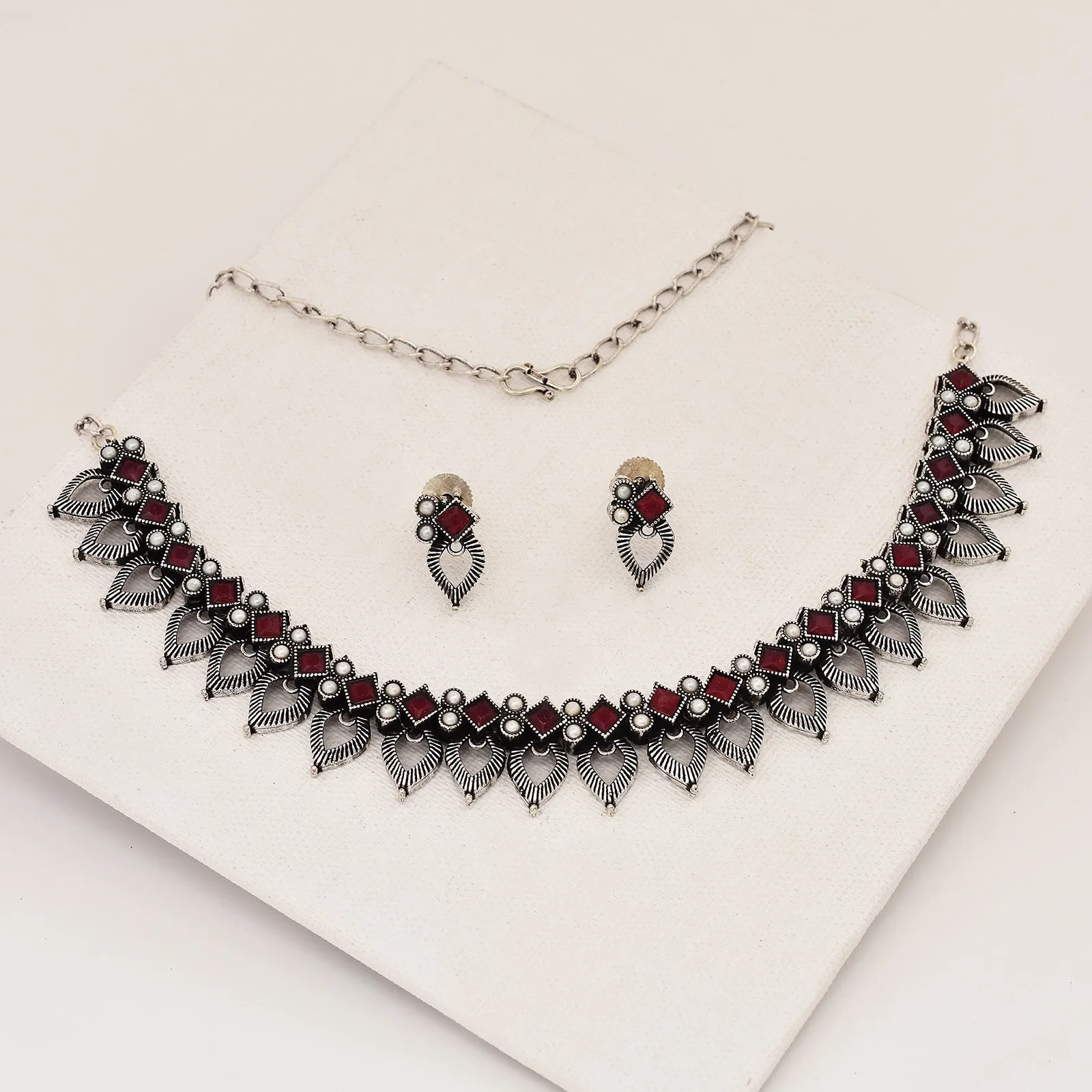 Jaisvi Silver look Alike Necklace