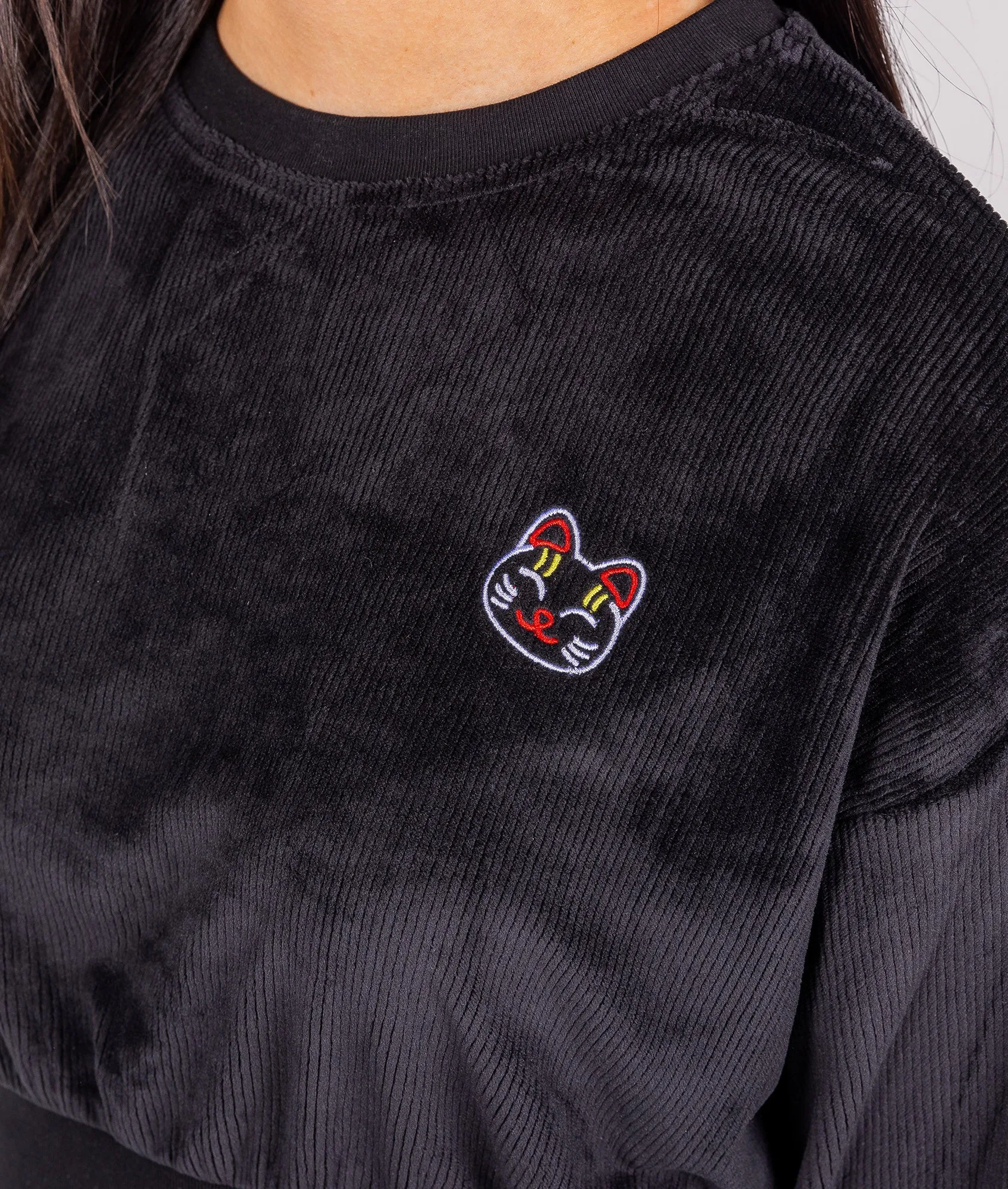 Lucky Kitty Corduroy Crop