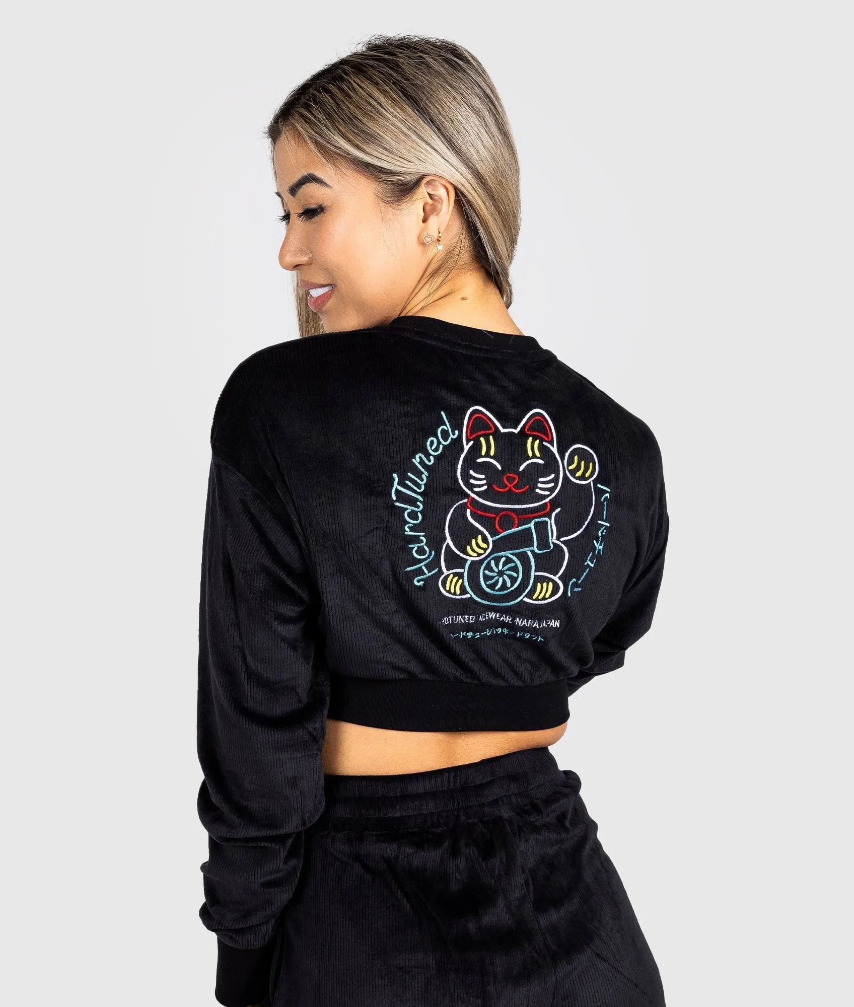 Lucky Kitty Corduroy Crop