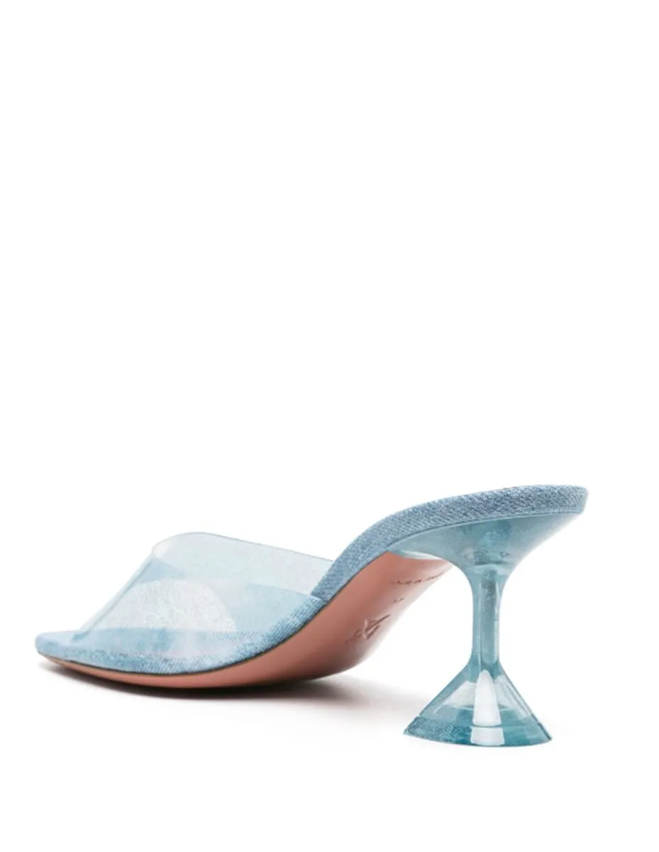 LUPITA GLASS 70MM DENIM MULES