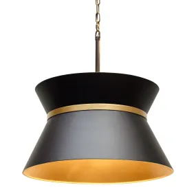 Mad Hatter 390P04MBFG 4-Light Pendant Light - Matte Black/French Gold