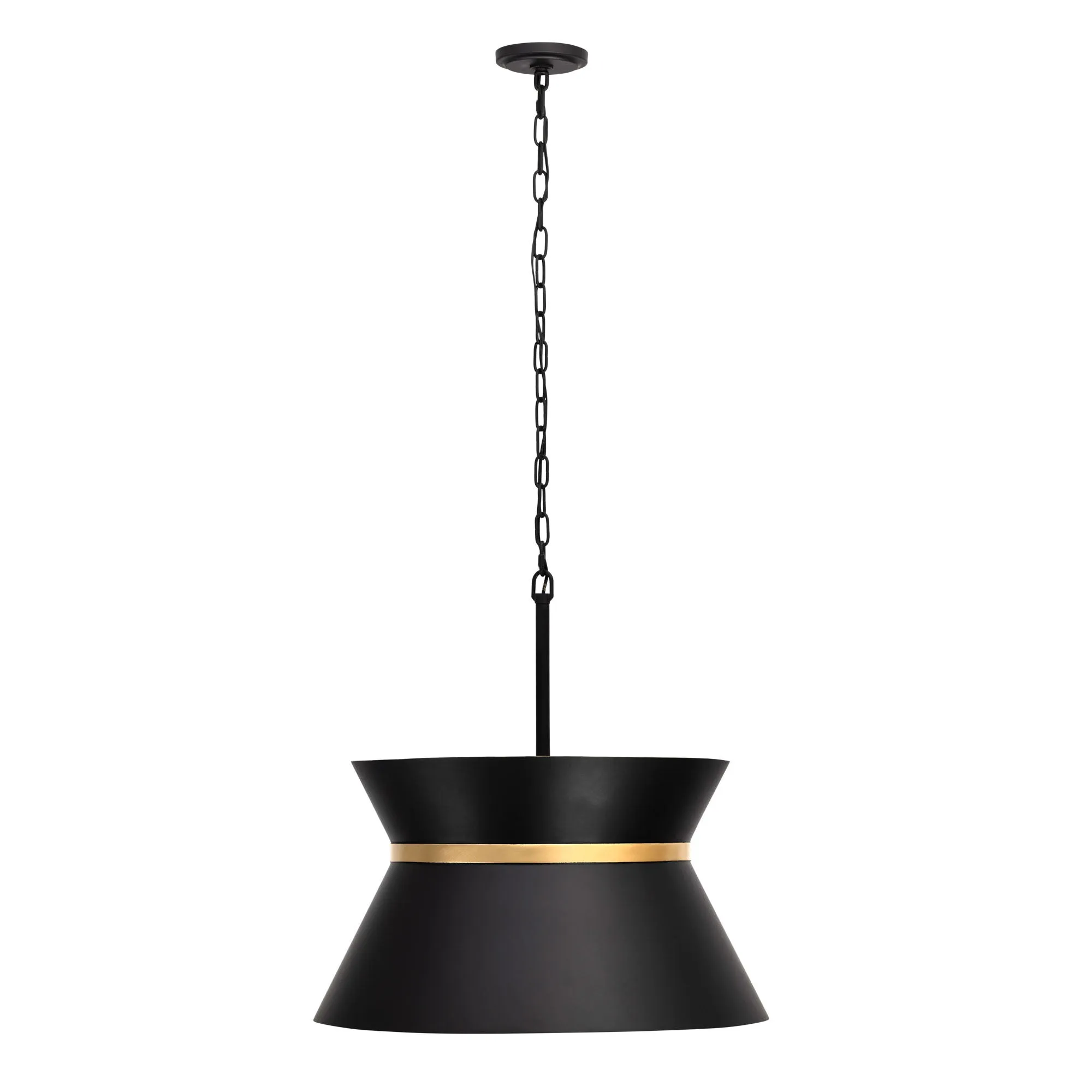 Mad Hatter 390P04MBFG 4-Light Pendant Light - Matte Black/French Gold