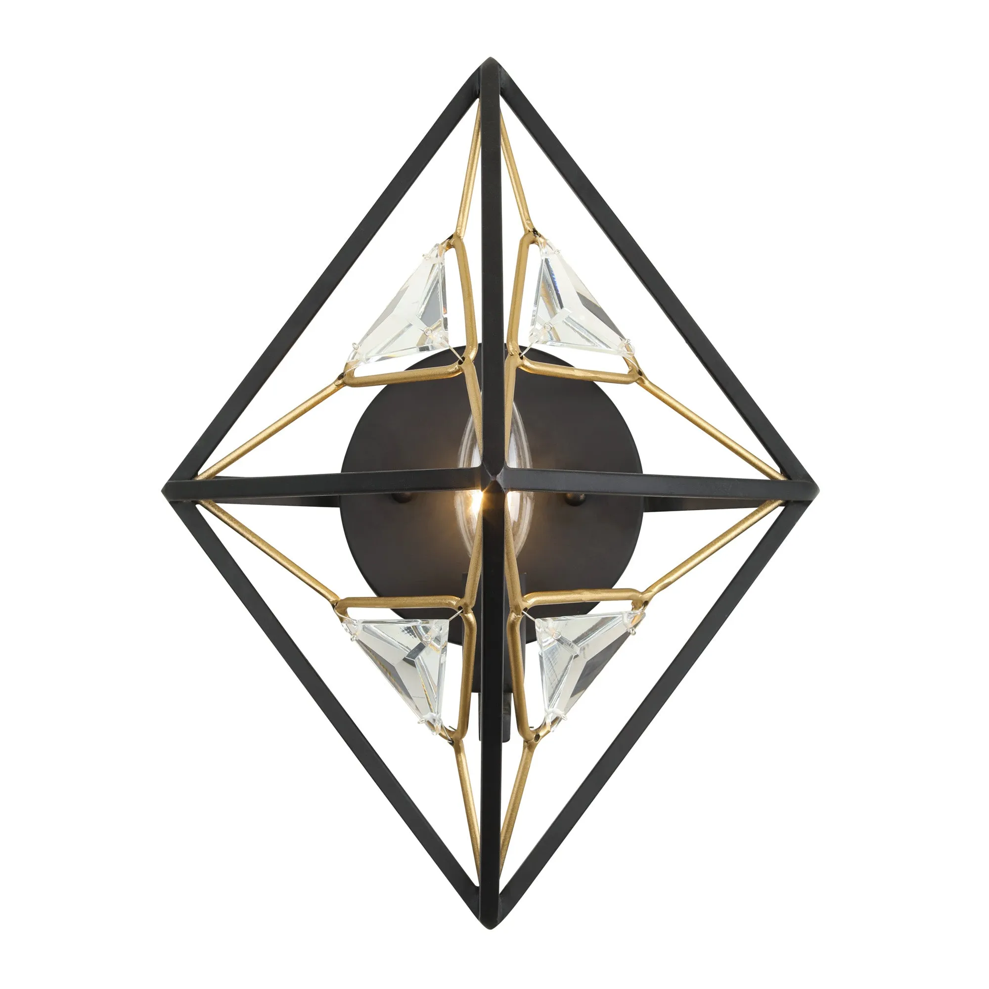 Marcia 353W01MBFG 1-Light Wall Sconce - Matte Black/French Gold