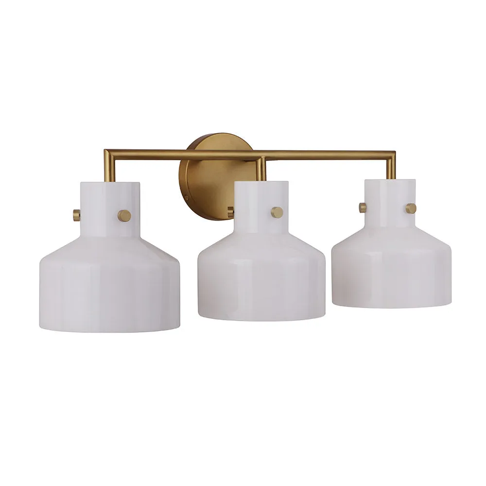 Milo 3 Light Bath - Aged Brass