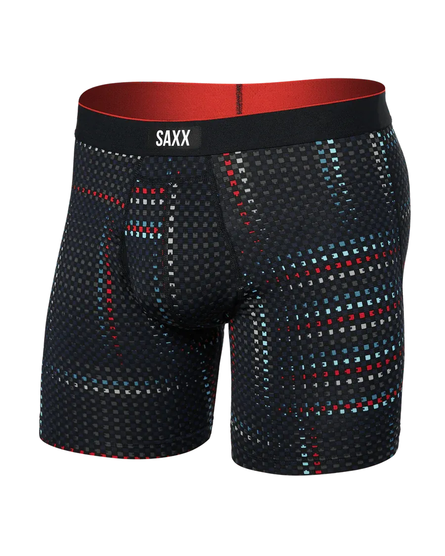 Multi-Sport Performance Boxer Brief 6 -Optic Grid-Black- SAXX