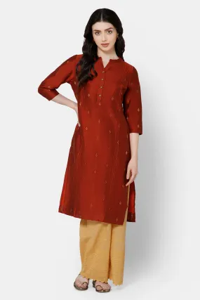 Mythri Women's Straight Ethnic kurta - Orange - KU63