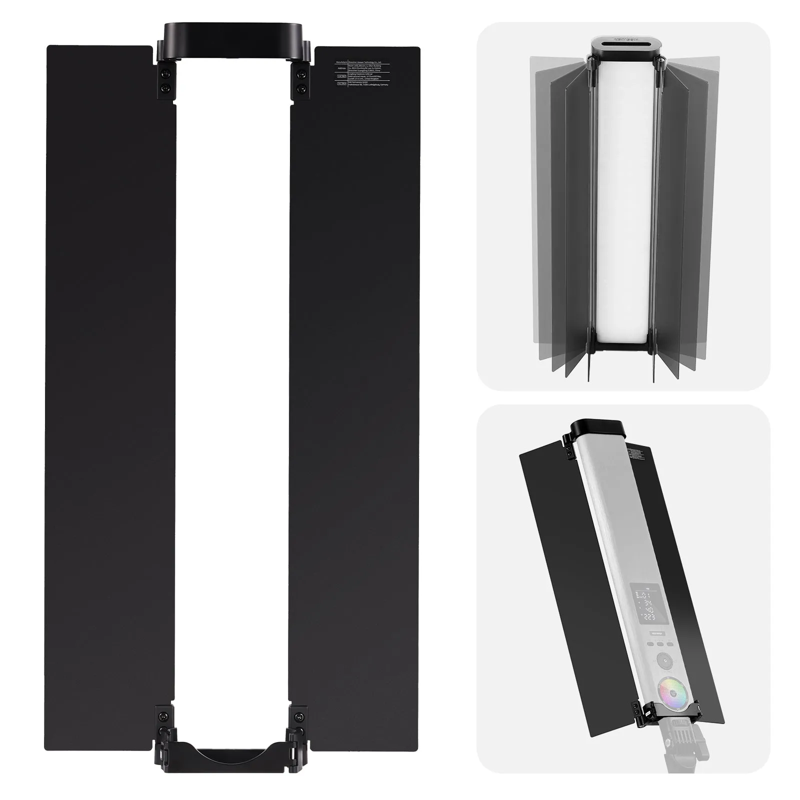 NEEWER CT3 Two Flap Metal Barndoors for BH30S LED Light