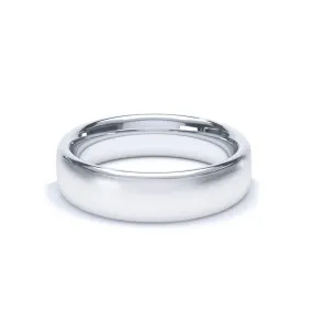 - Oval Profile Satin Wedding Ring 18k White Gold