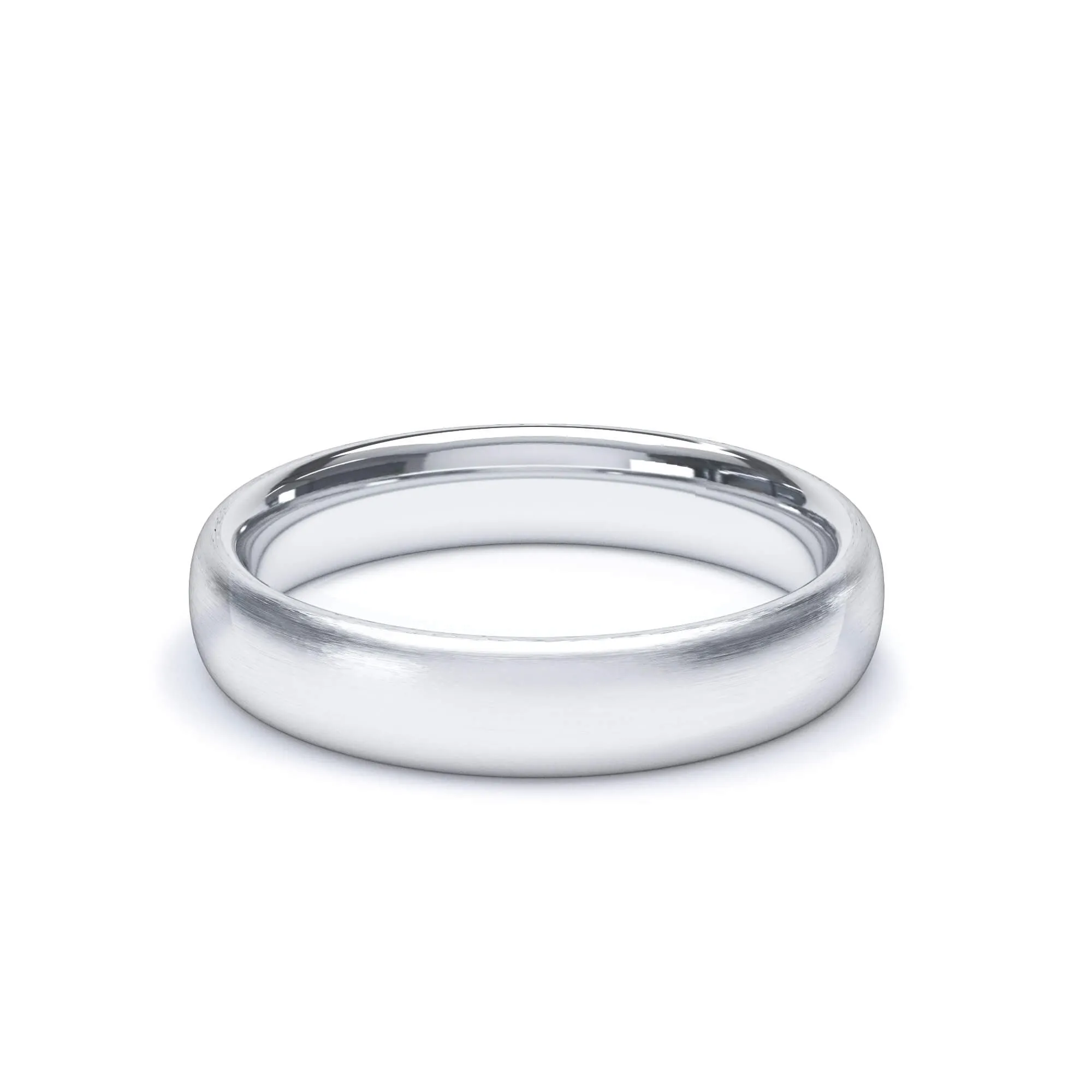 - Oval Profile Satin Wedding Ring 18k White Gold