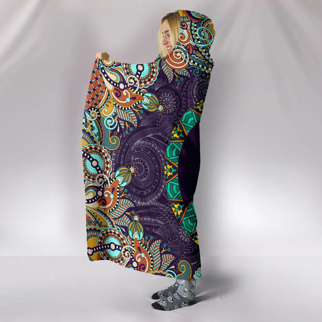 Peace Fractal Mandala Hooded Blanket