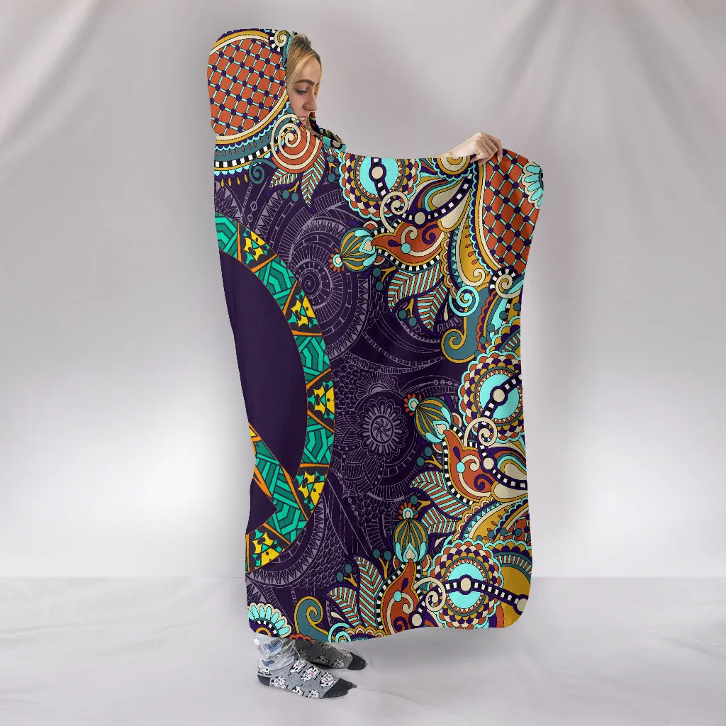 Peace Fractal Mandala Hooded Blanket