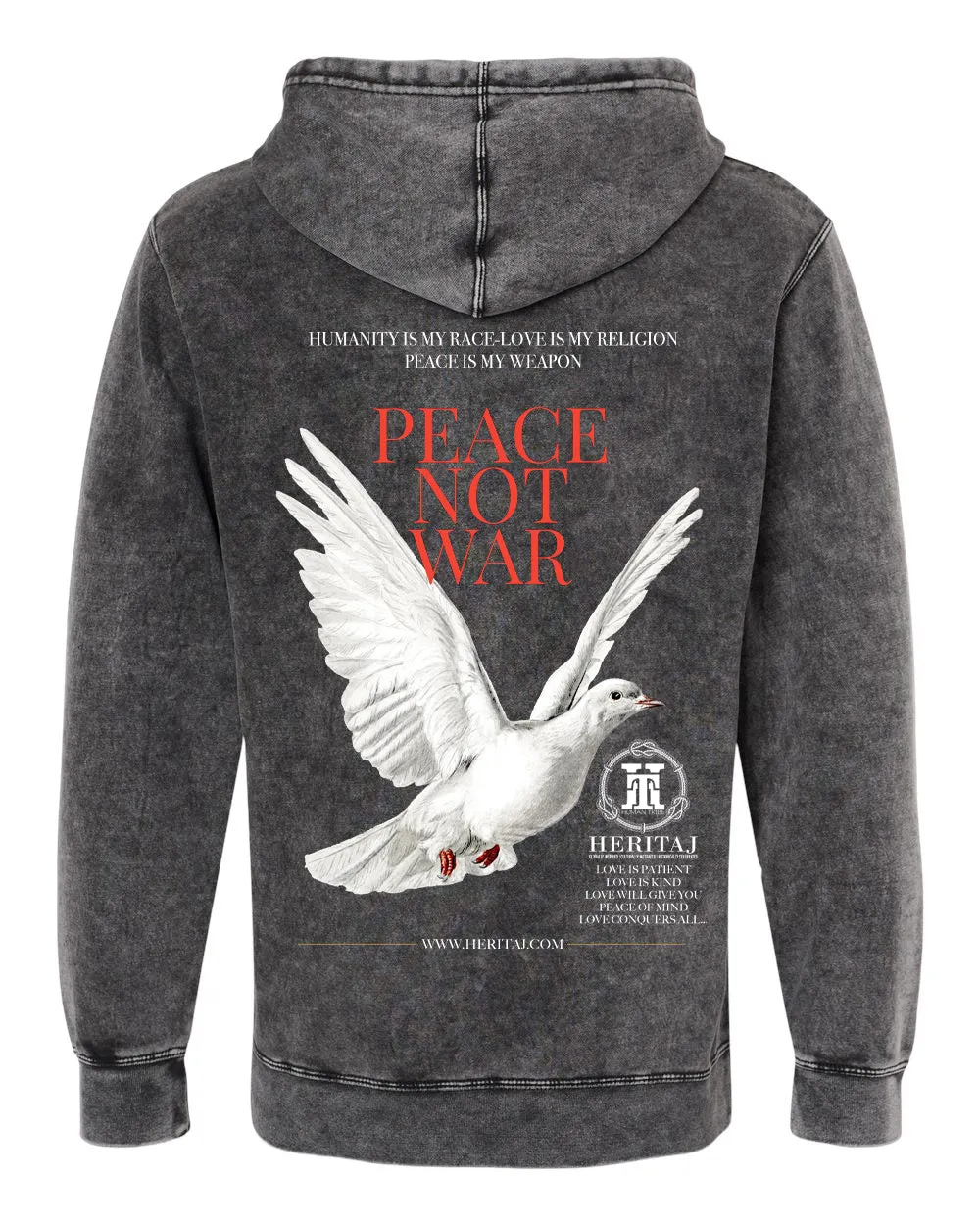 PEACE NOT WAR-(Unisex Mineral Wash)-HOODIE