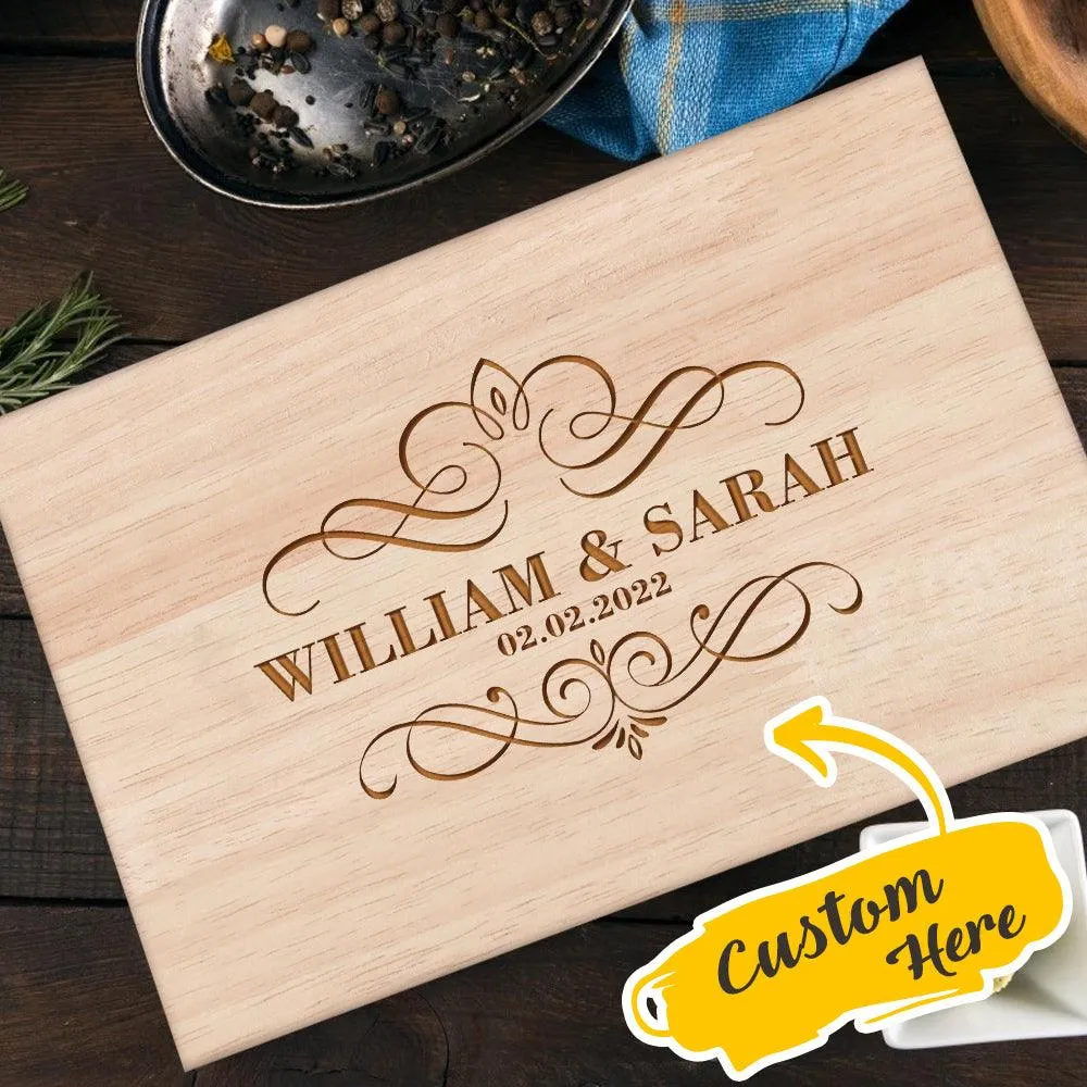 Personalized Engraved Cutting Board for Couples