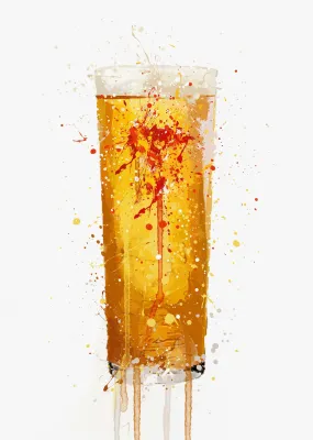 Pint Glass Wall Art Print 'Golden Glow'