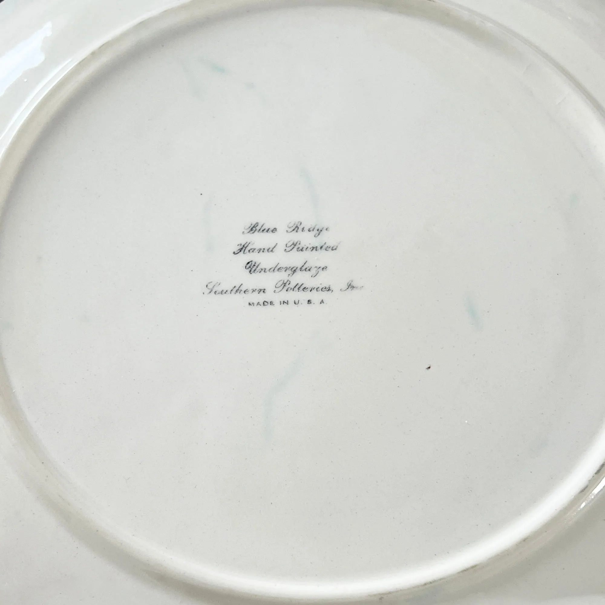 Prairie Rose Round Floral Serving Plate, 11.5" by Blue Ridge Southern Potteries