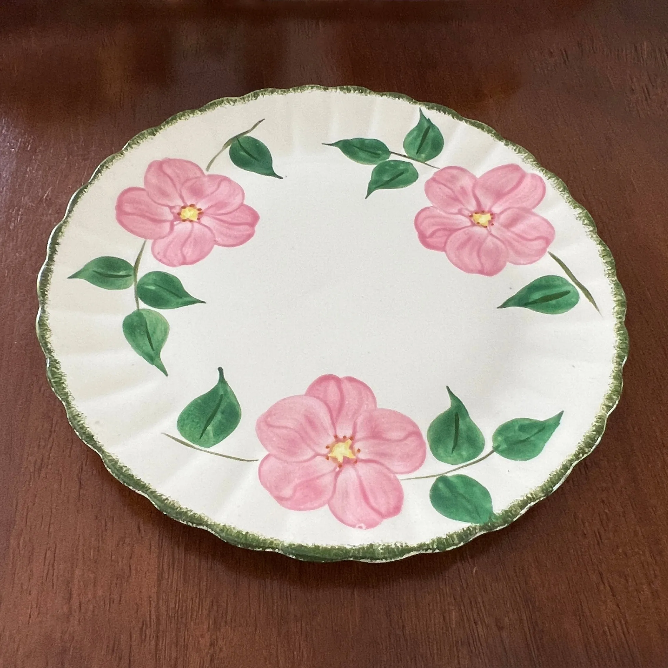 Prairie Rose Round Floral Serving Plate, 11.5" by Blue Ridge Southern Potteries