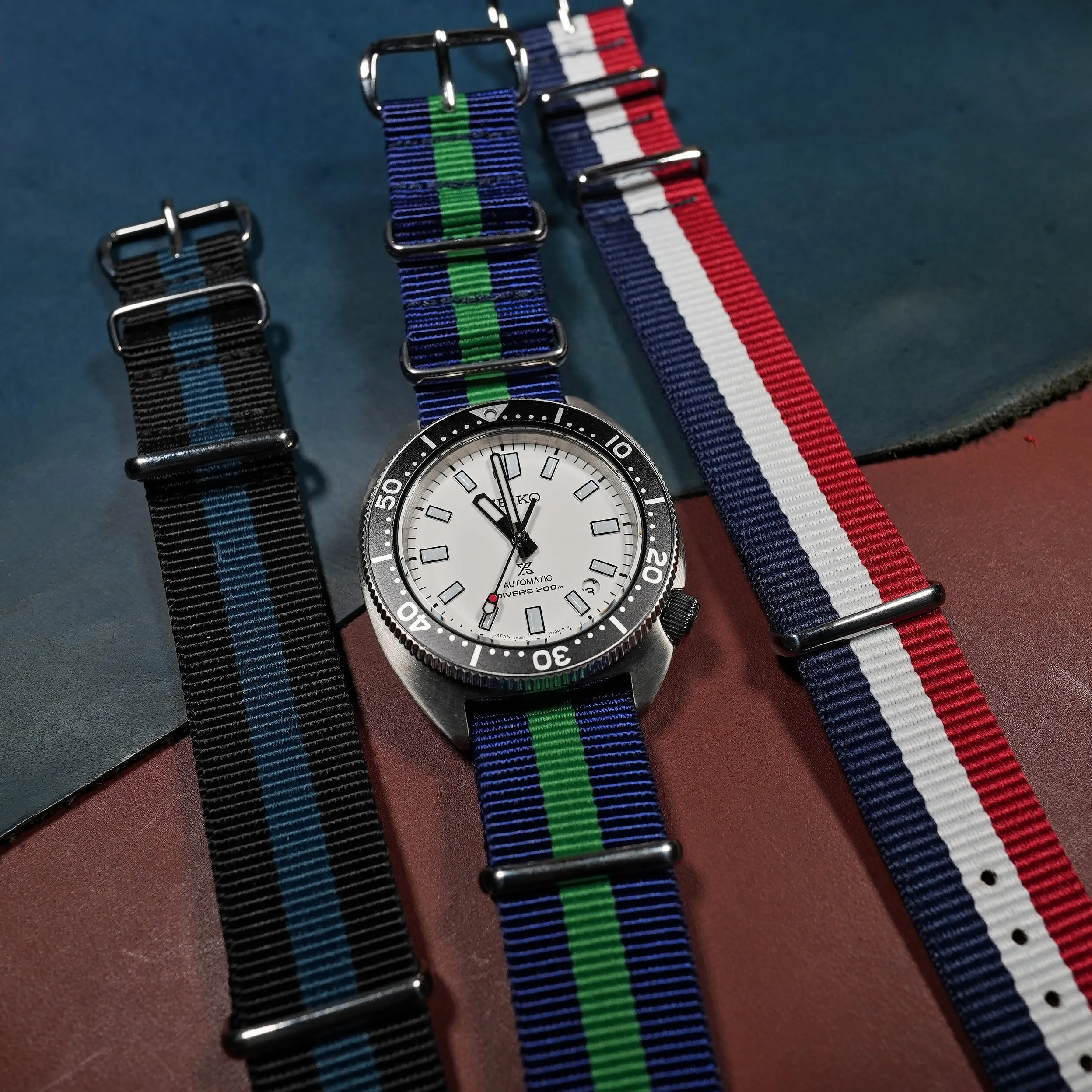 Premium Nato Strap in Navy Green