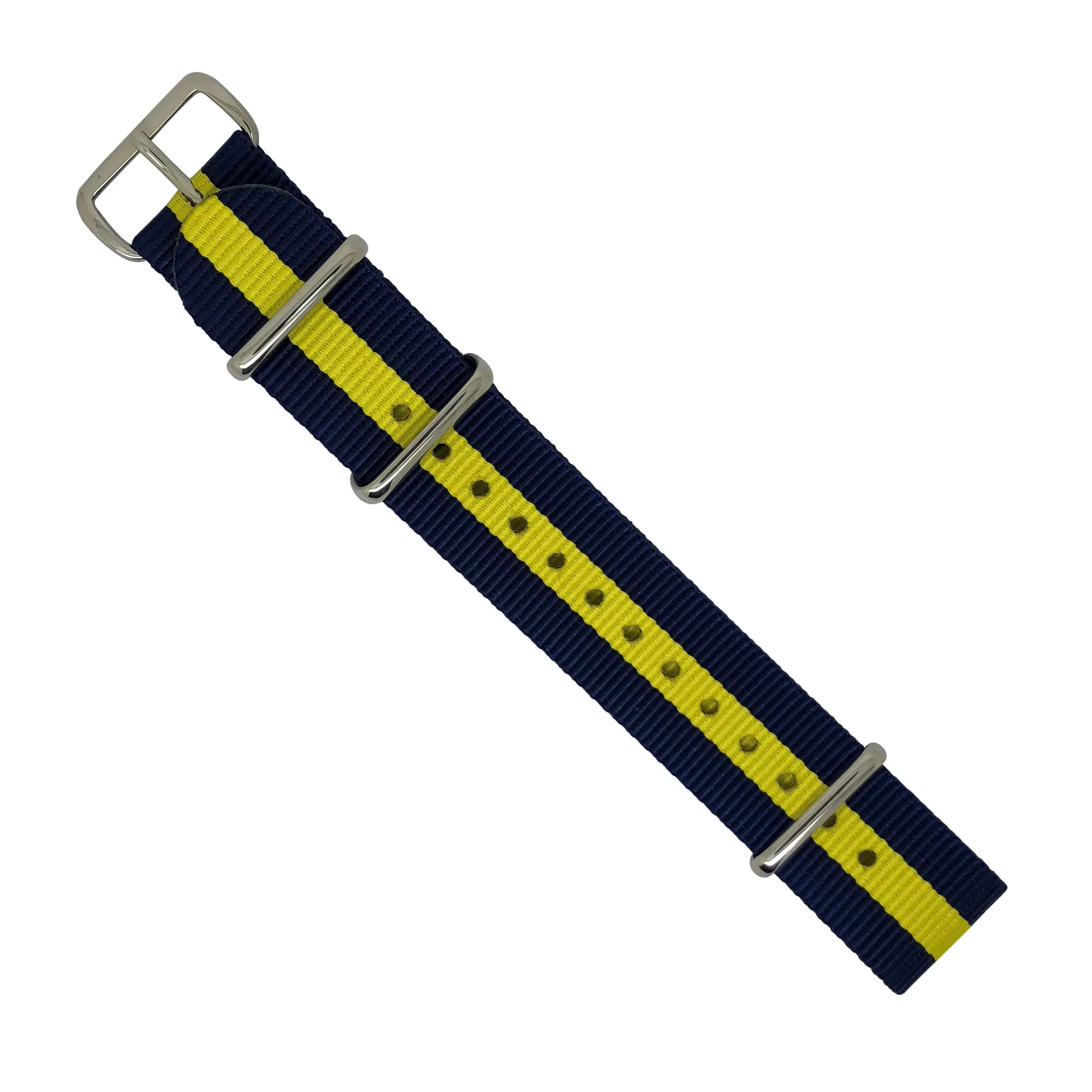 Premium Nato Strap in Navy Yellow