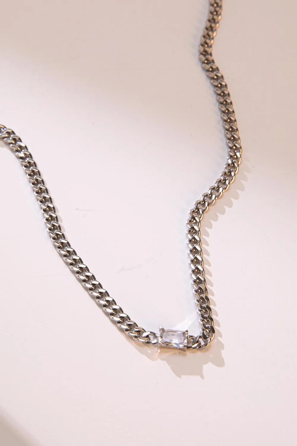 Radiant Curb Necklace Silver