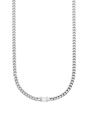 Radiant Curb Necklace Silver