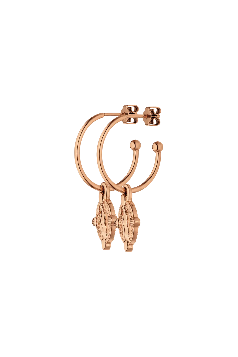 Small Medal Hoops Rose Gold