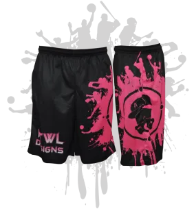 Splatter Splash Mens Full Dye Shorts Black/Pink