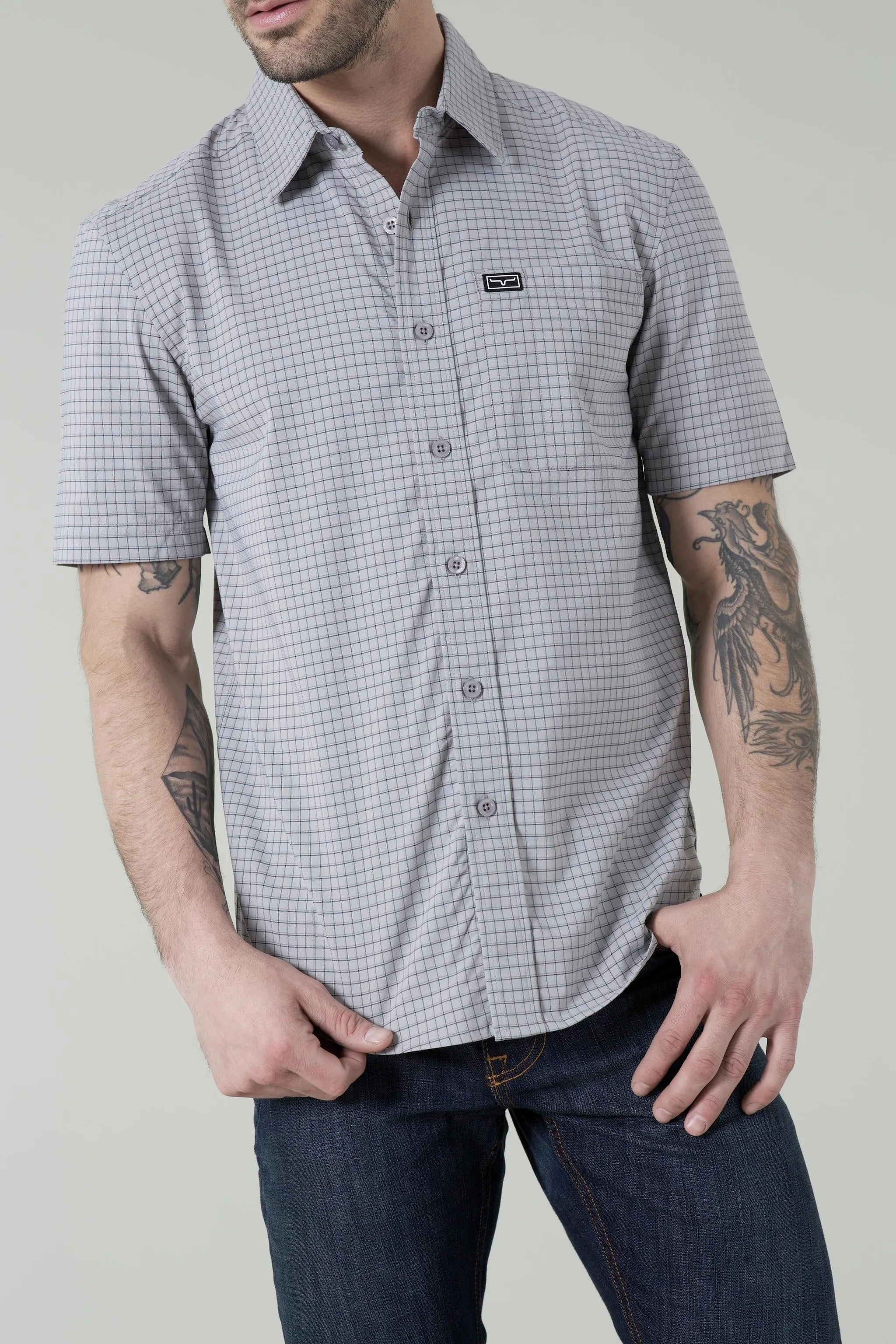 Spyglass Short Sleeve Mini Check Dress Shirt