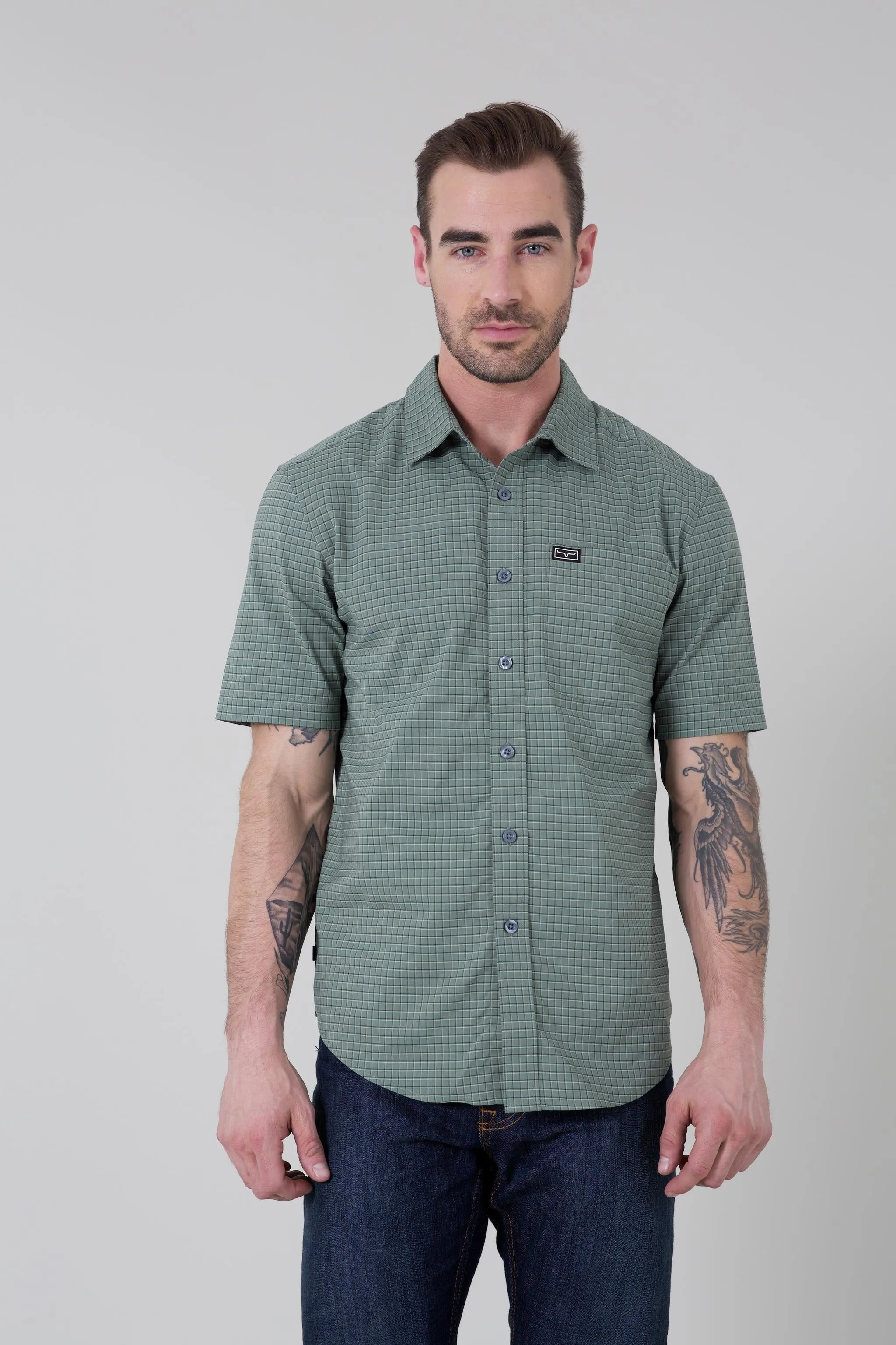 Spyglass Short Sleeve Mini Check Dress Shirt