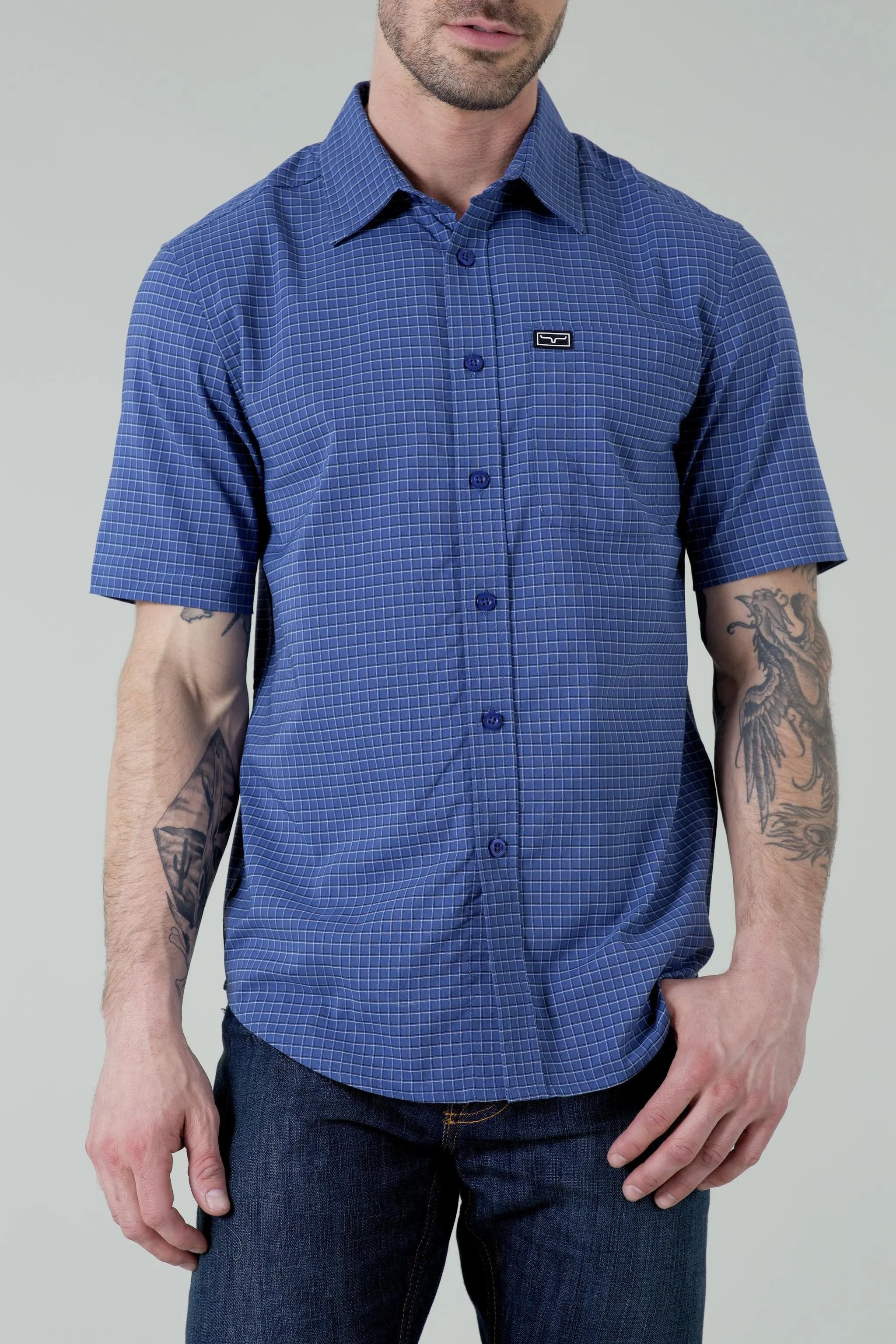 Spyglass Short Sleeve Mini Check Dress Shirt