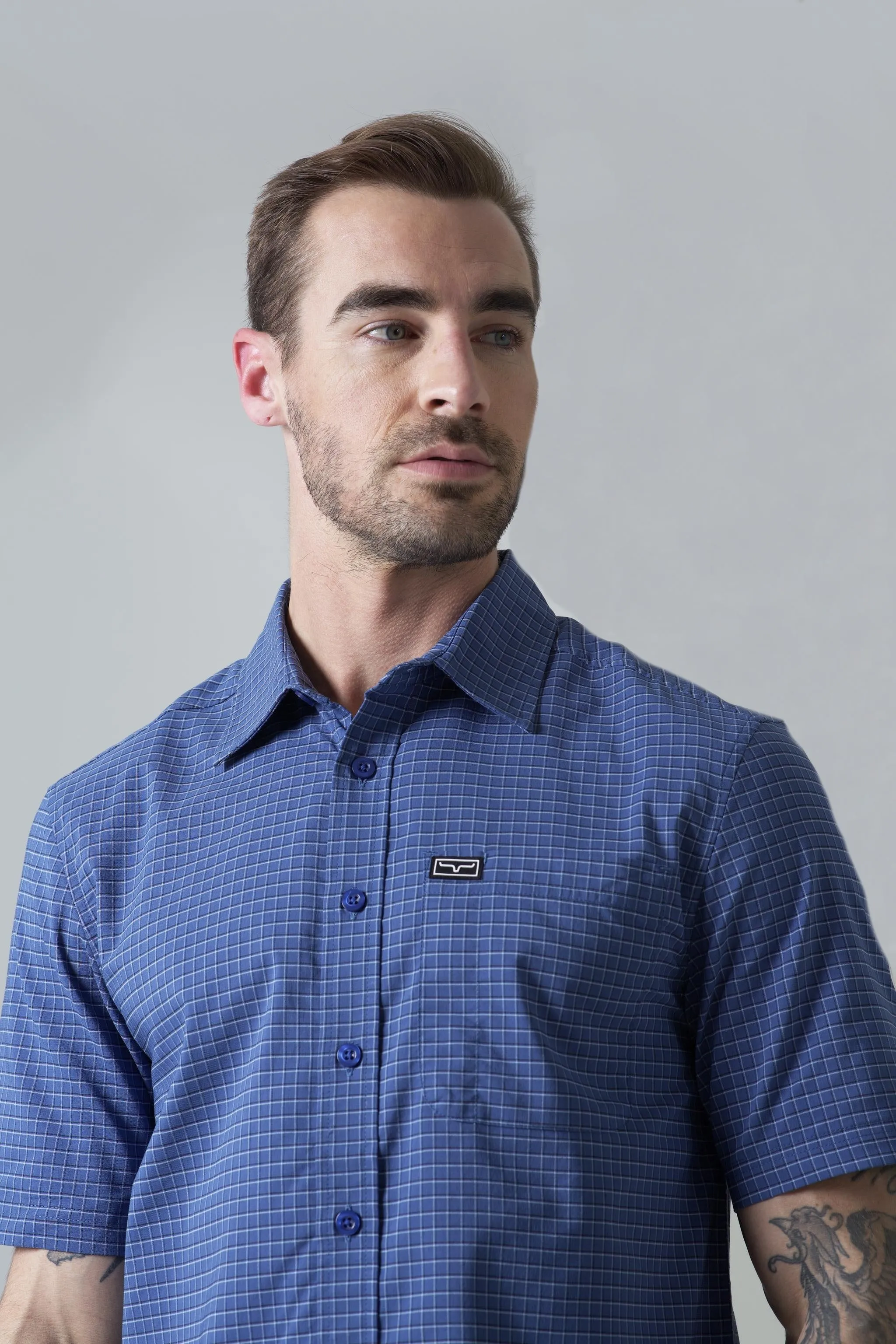 Spyglass Short Sleeve Mini Check Dress Shirt