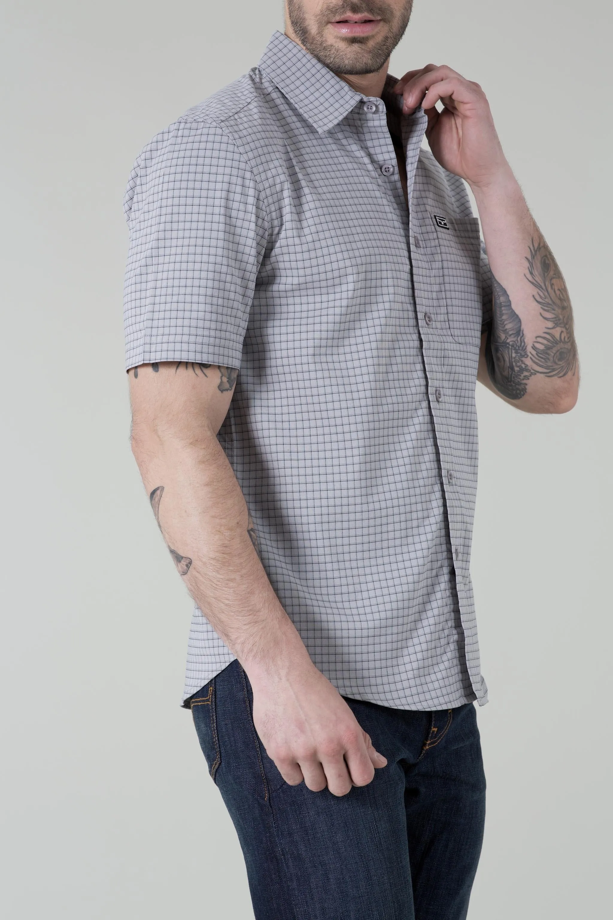 Spyglass Short Sleeve Mini Check Dress Shirt