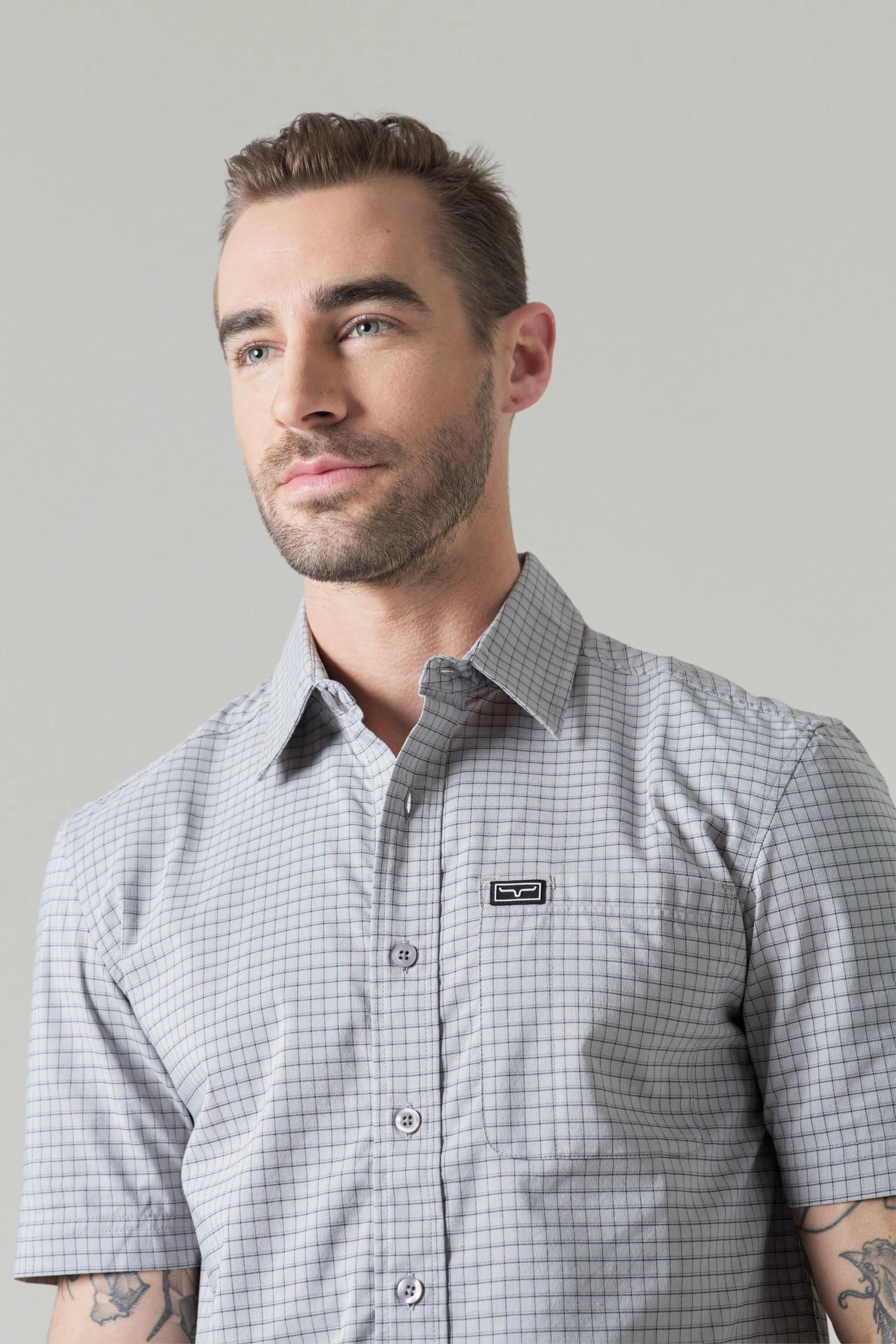 Spyglass Short Sleeve Mini Check Dress Shirt