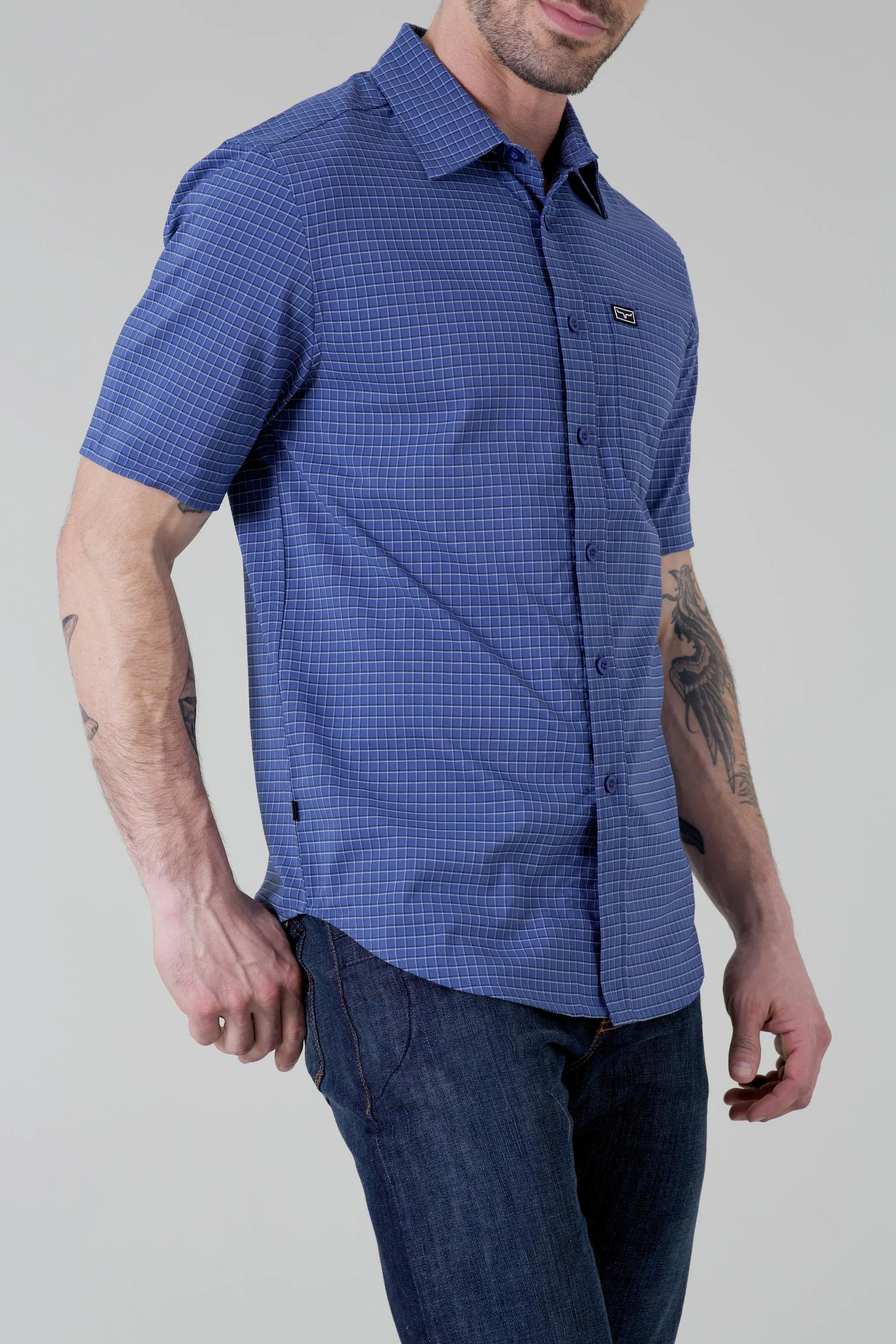 Spyglass Short Sleeve Mini Check Dress Shirt