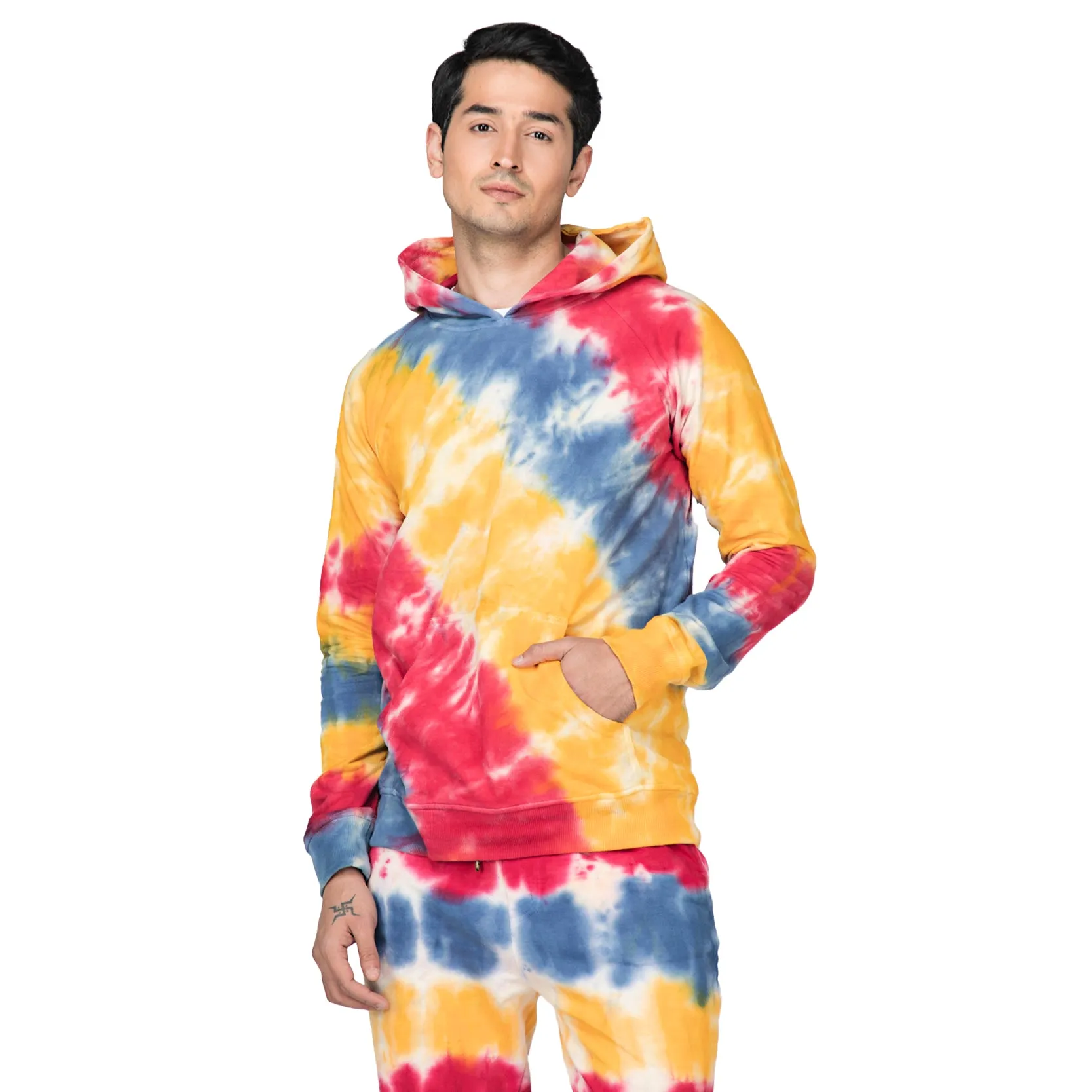 Tie & Dye Multicolored Hooded Sweatshirt