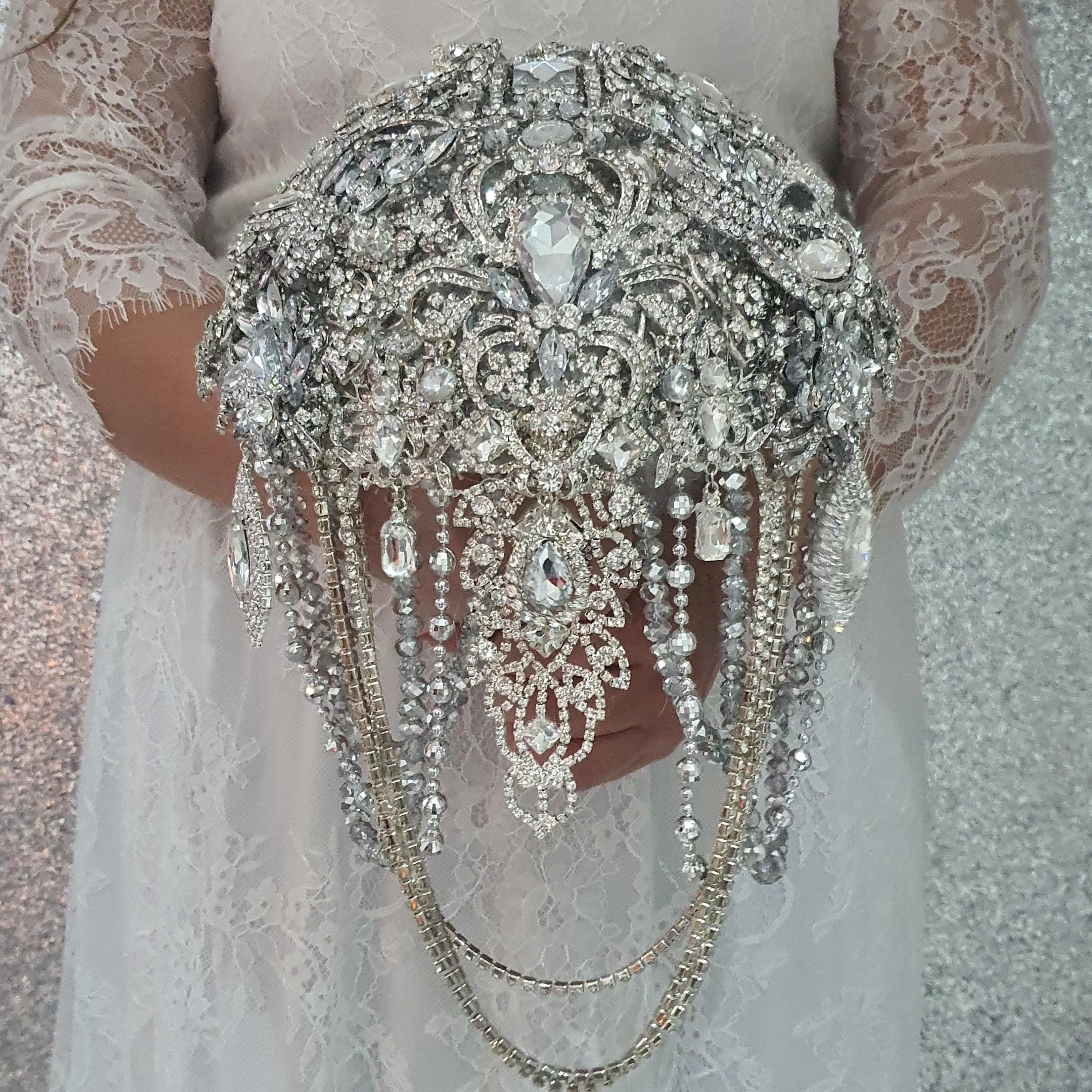 Wedding bouquet, brooch Jewel crystal wedding bouquet. Crystal Bridal Brooch Bouquet, cascade Jewel bouquet by Crystal wedding uk