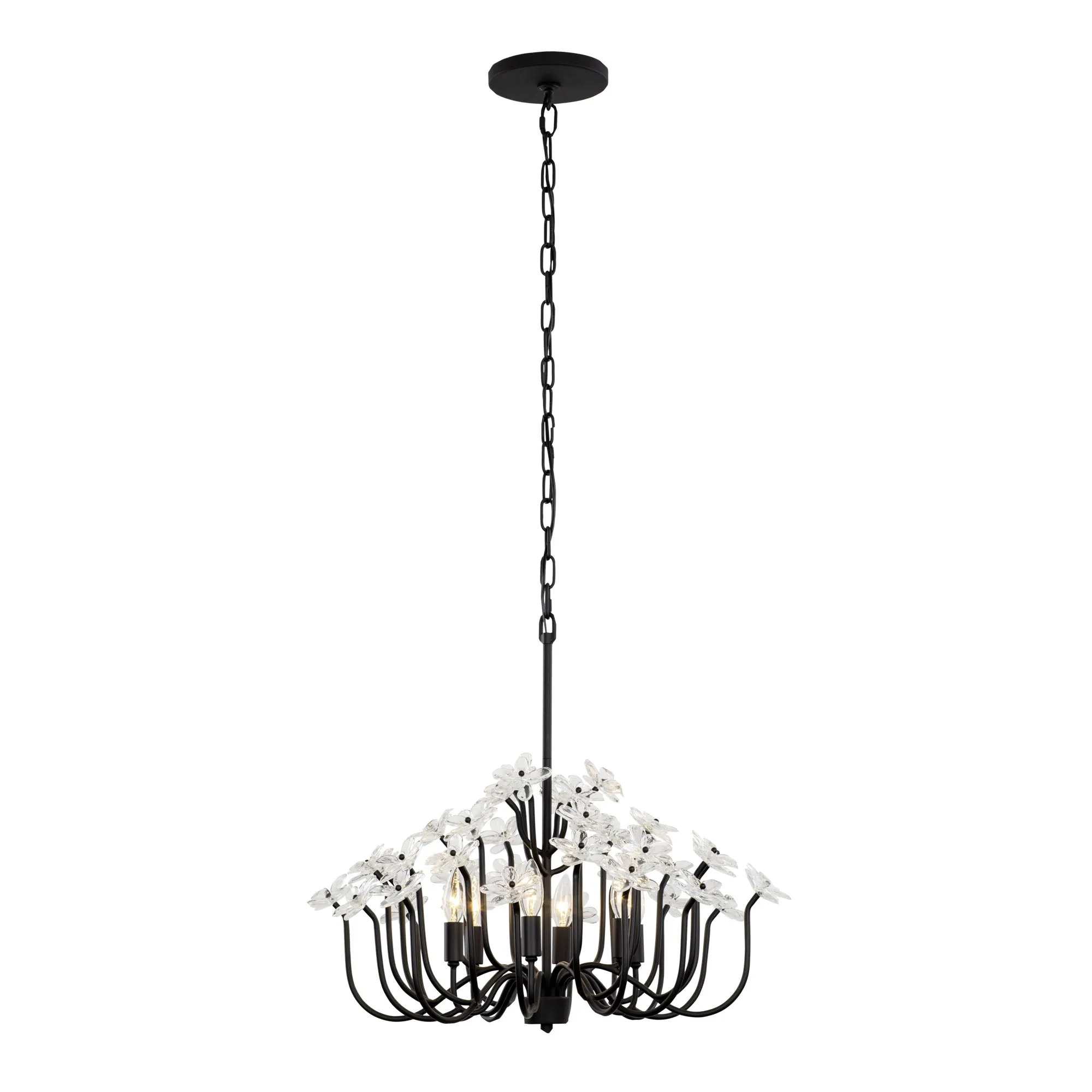 Wildflower 378C06MB 6-Light Chandelier - Matte Black