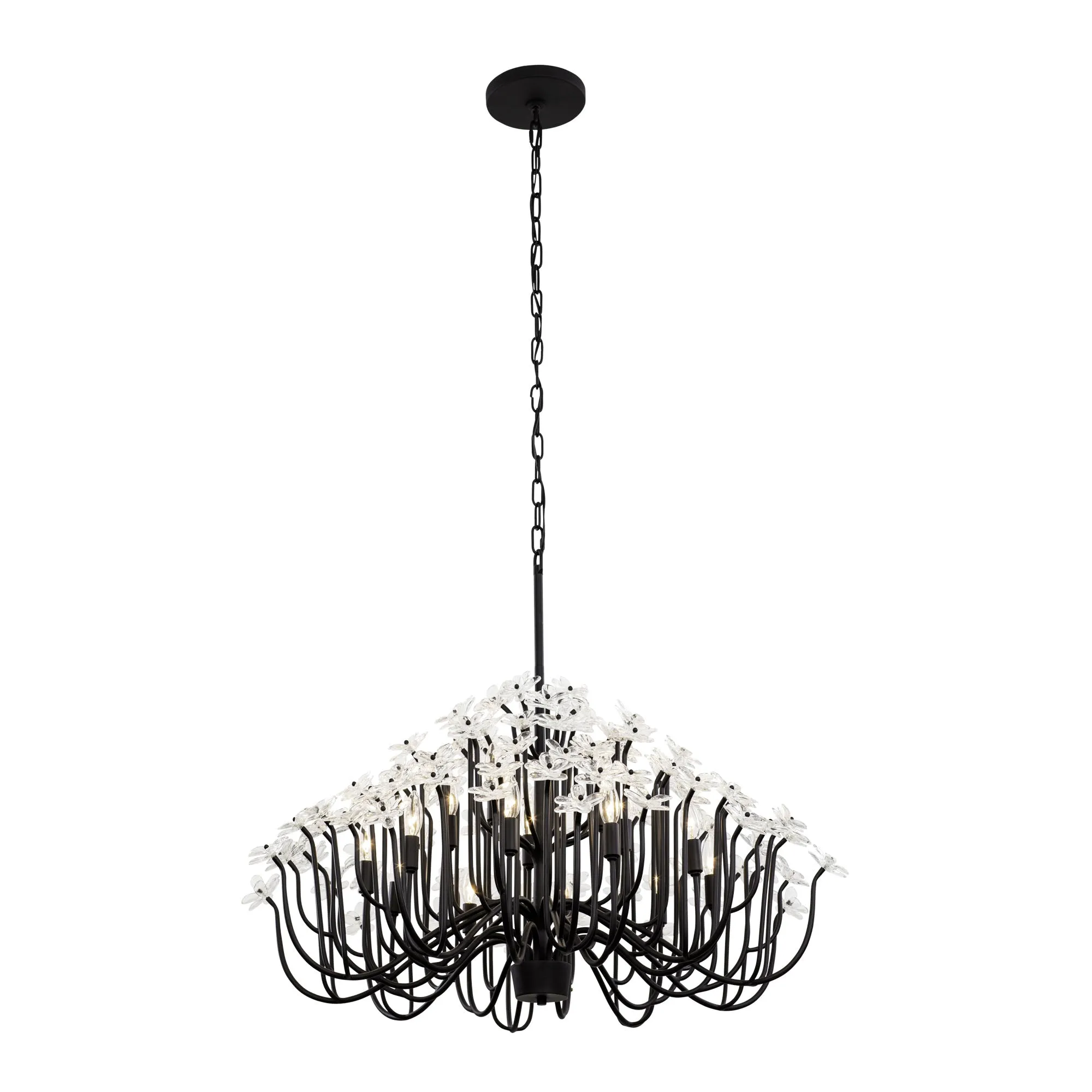 Wildflower 378C15MB 15-Light Chandelier - Matte Black