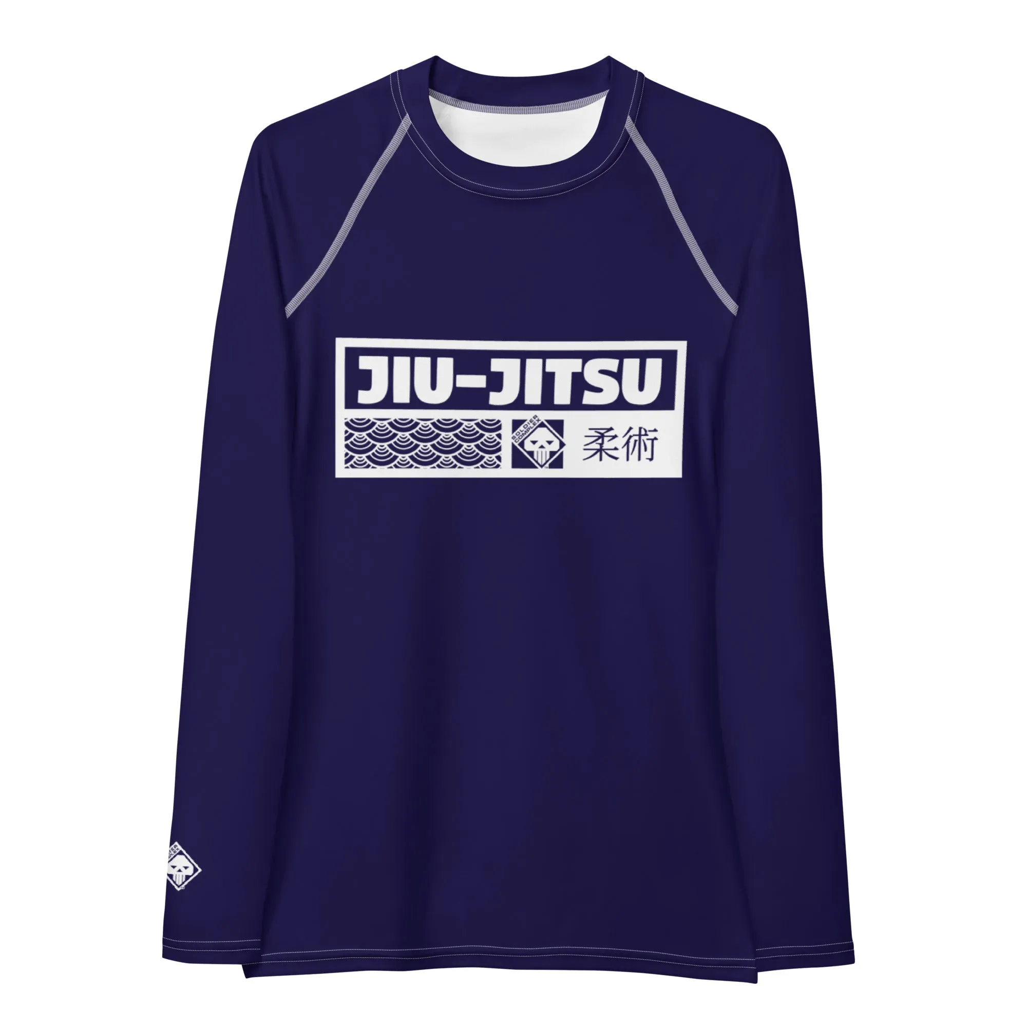 Womens Long Sleeve BJJ Rash Guard - Jiu-Jitsu 002 - Midnight Blue