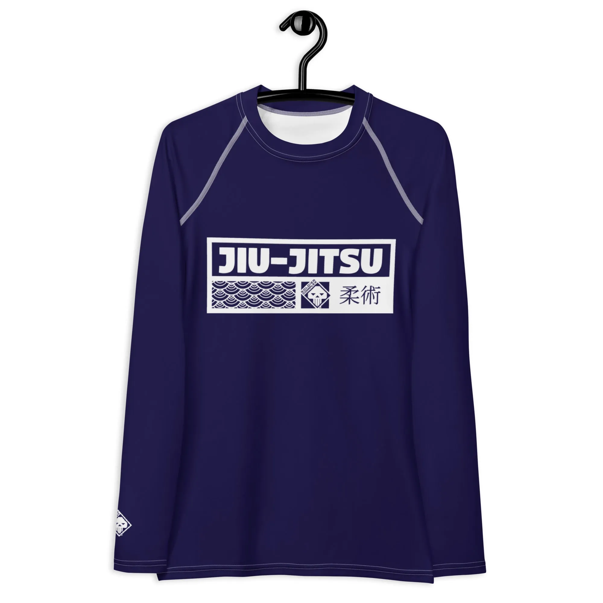 Womens Long Sleeve BJJ Rash Guard - Jiu-Jitsu 002 - Midnight Blue